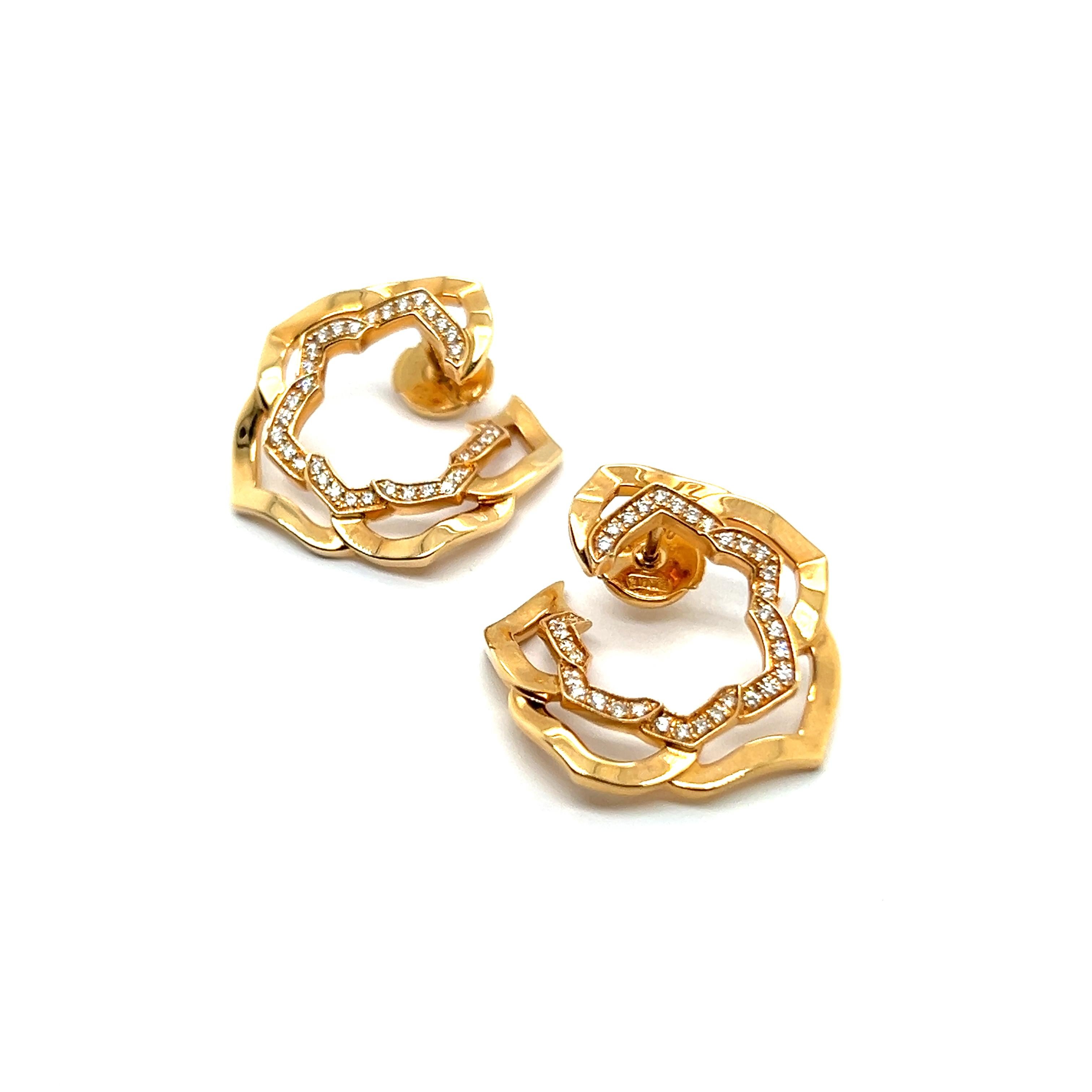 Orecchini Piaget Rose con diamanti in oro rosso 18 carati in vendita 2