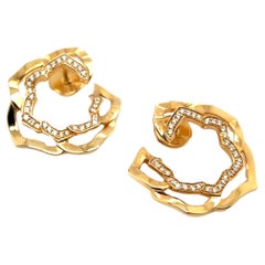 Piaget Rose Earrings with Diamonds in 18 Karat Red Gold