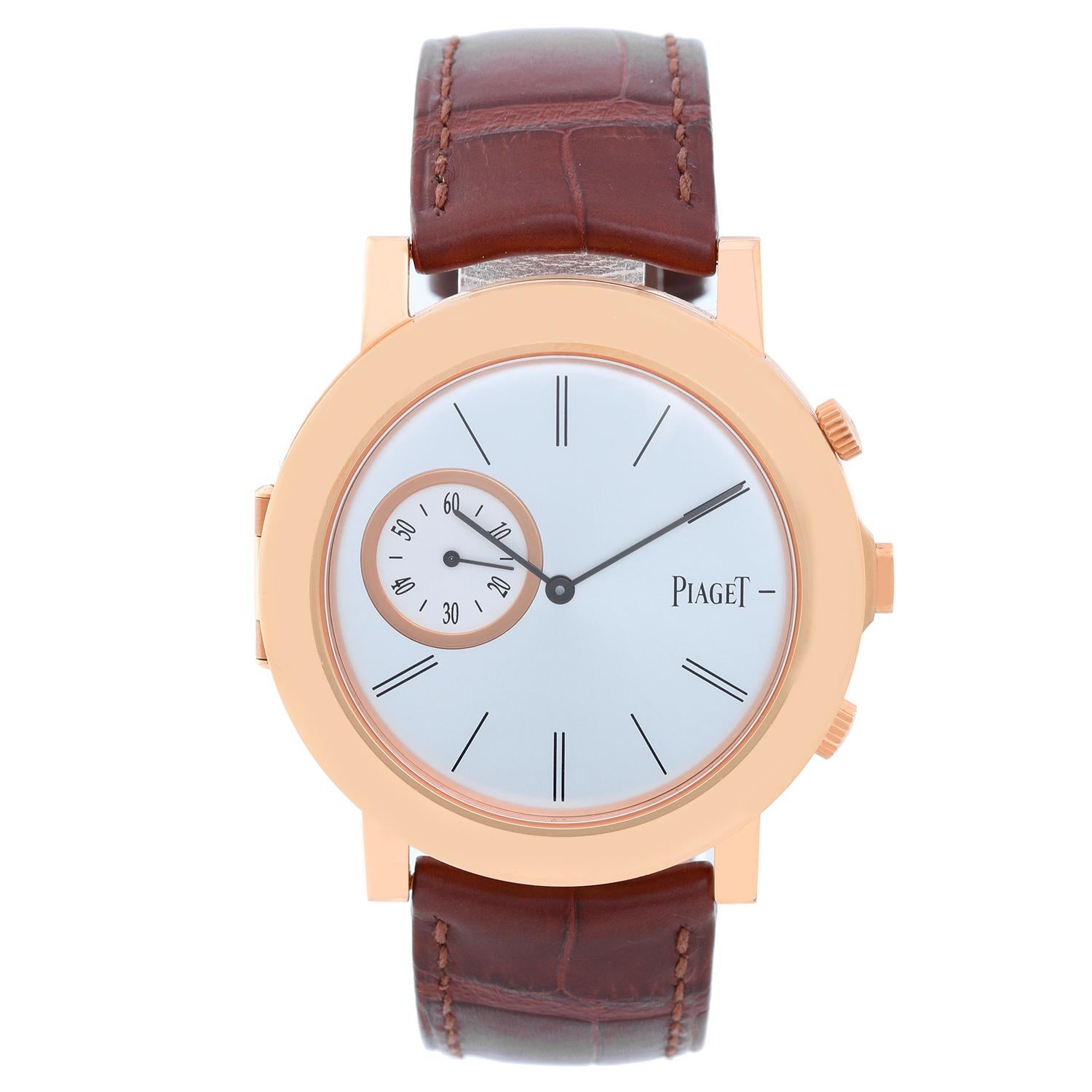 Piaget Rose Gold Altiplano Double Jeu mechanical Wristwatch Ref GOA3515