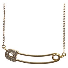 Piaget Rose Gold and Diamond Safety Pin Pendant Necklace