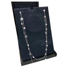 Piaget Rose Pink Opal Pink Tourmaline Pearls Diamonds 18K Gold Necklace