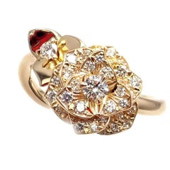 Piaget Rose Flower Ring with Diamonds 18 karat Pink Gold