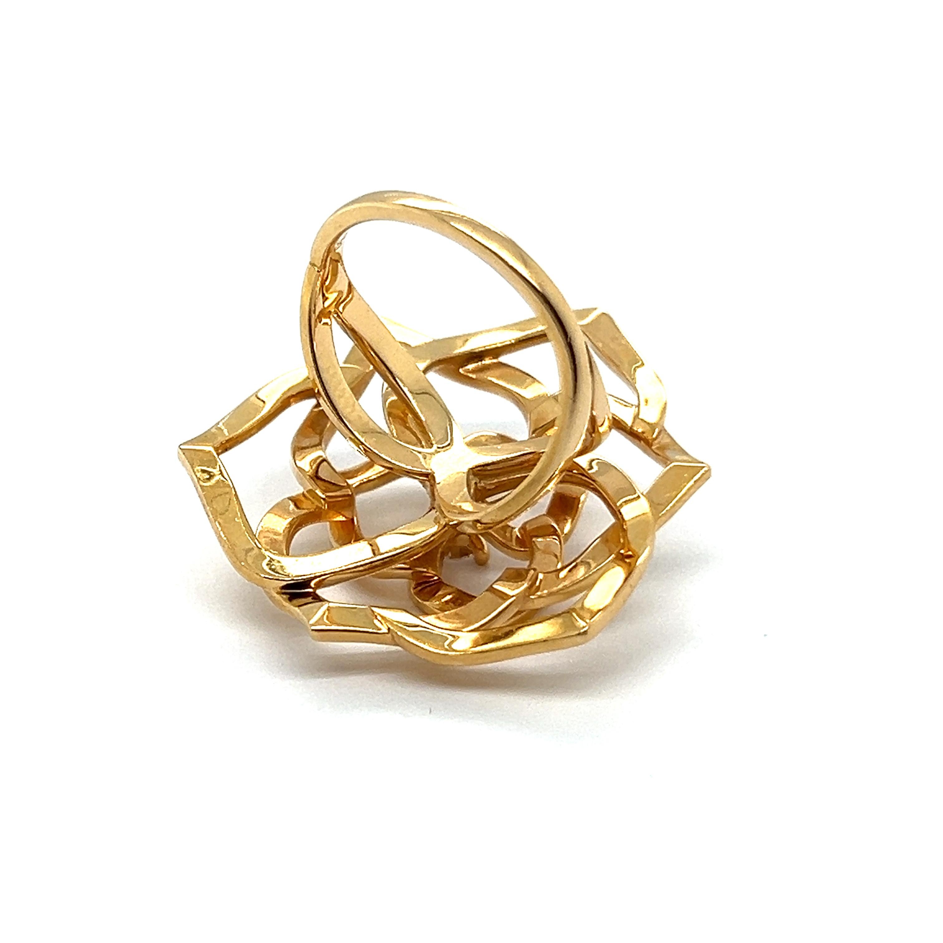 Piaget Rose Ring with Diamonds in 18 Karat Red Gold For Sale 2