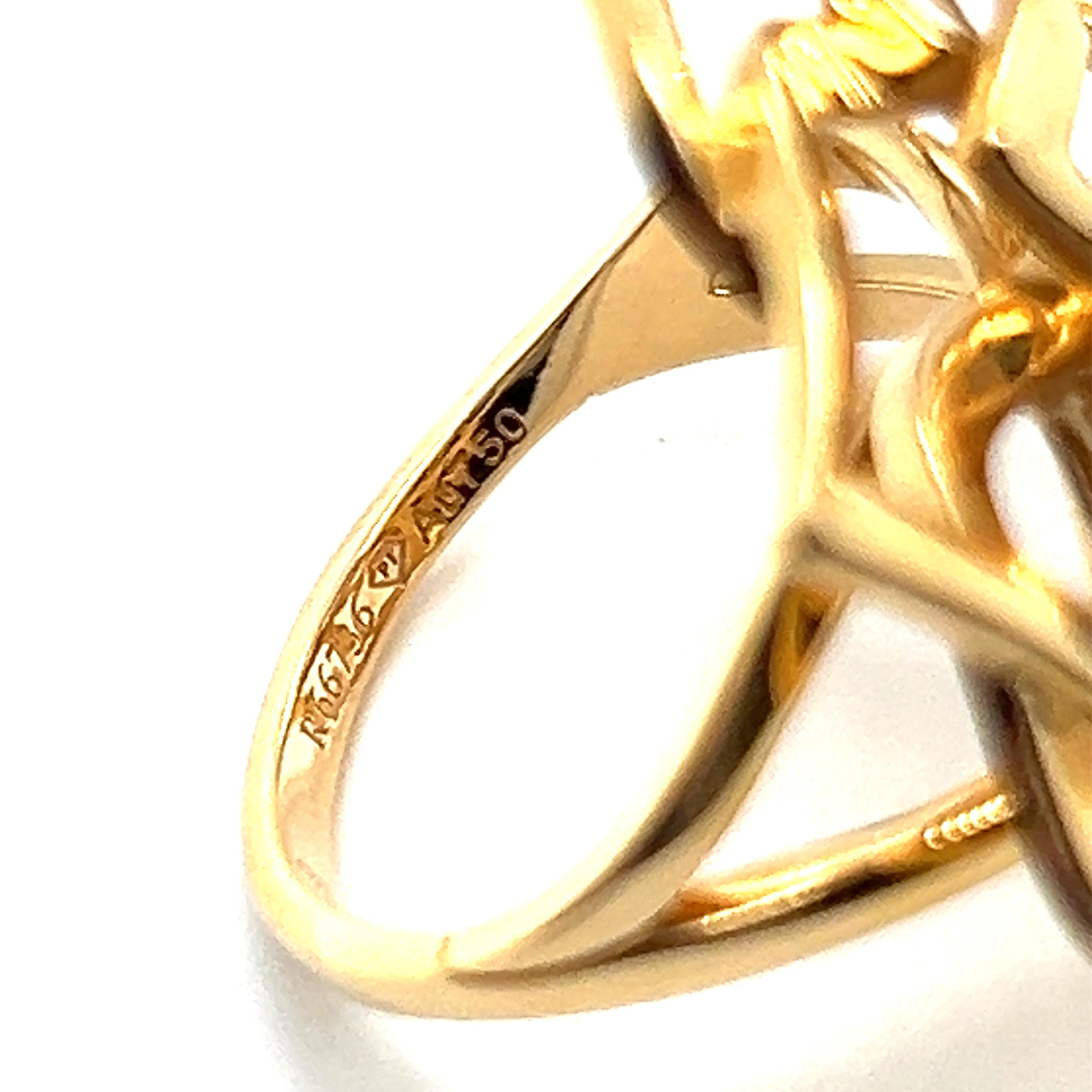 Piaget Rose Ring with Diamonds in 18 Karat Red Gold For Sale 5