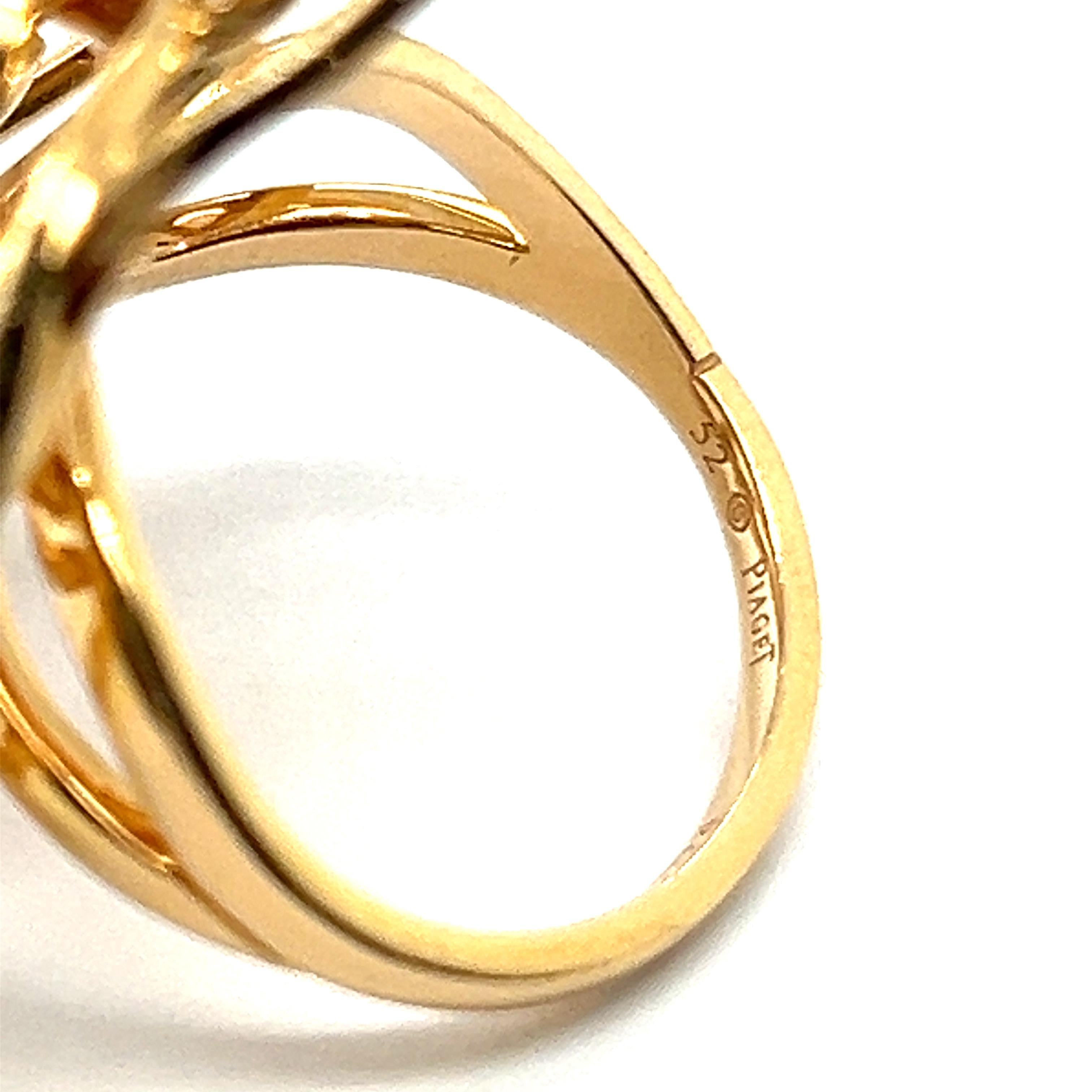 Brilliant Cut Piaget Rose Ring with Diamonds in 18 Karat Red Gold For Sale