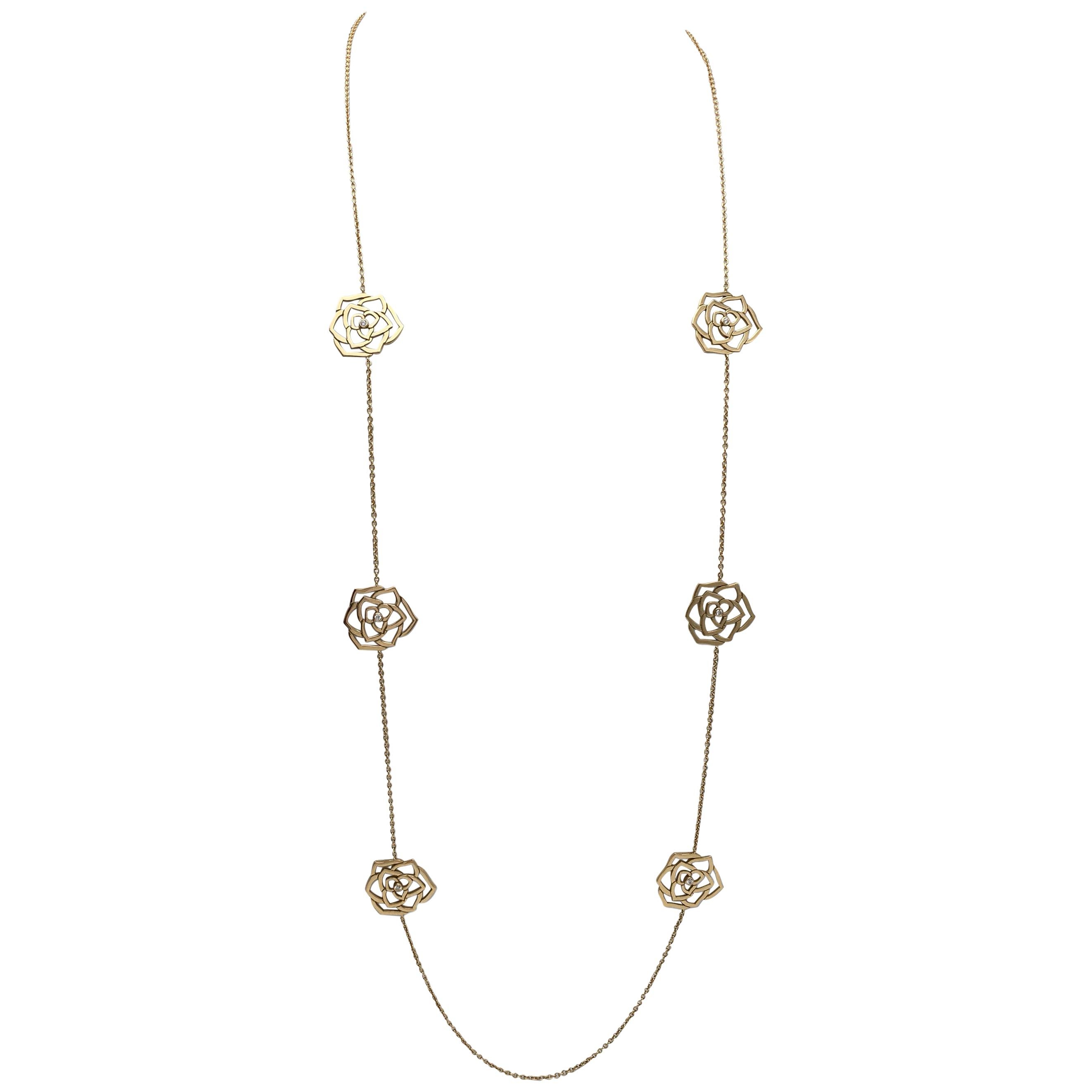 Piaget 'Rose' Rose Gold and Diamond Openwork Long Necklace