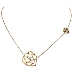 Collier avec pendentif ajouré en or rose et diamants Piaget 'Rose'