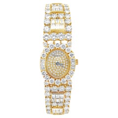 Piaget Round & Baguette Cut Diamond 18K Yellow Gold Watch