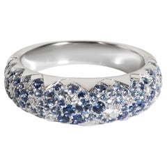 Piaget Sapphire Diamond Ring in 18k White Gold Blue 0.21 CTW
