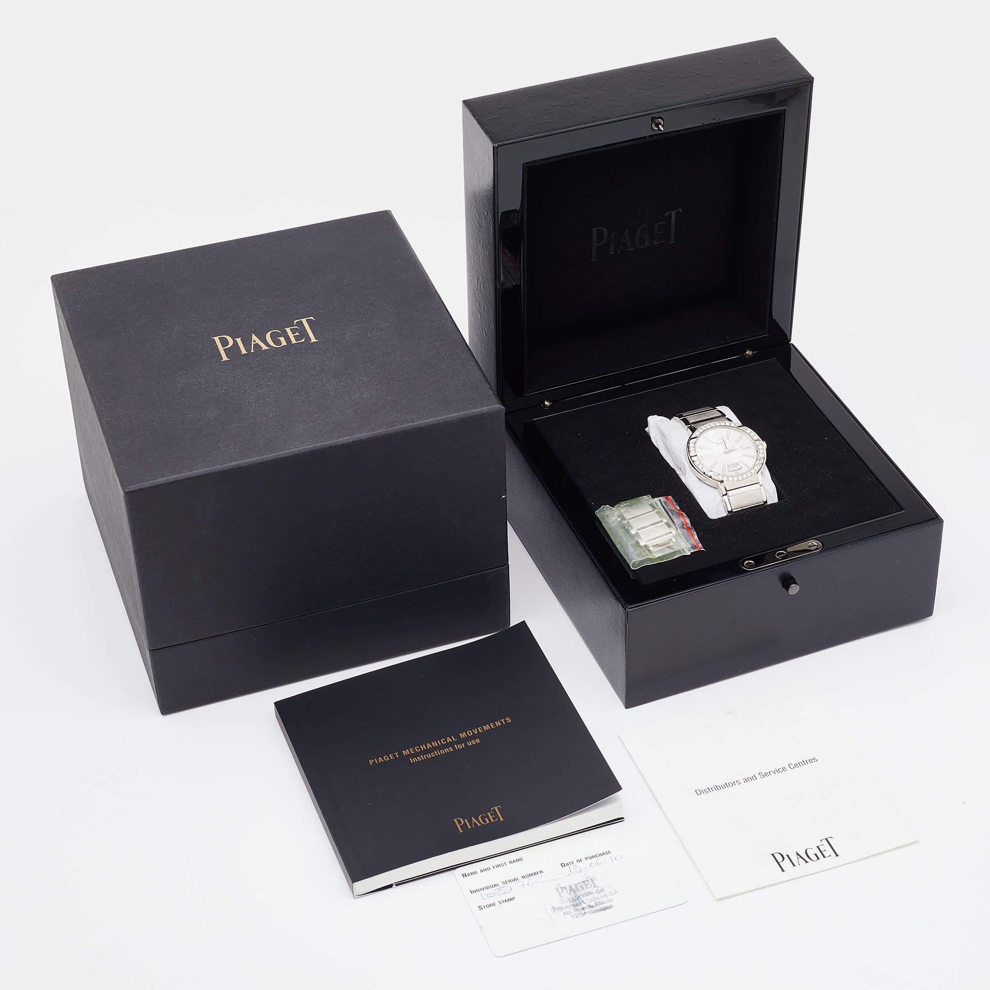 Piaget Silver 18K White Gold Diamond Polo G0A33223 Men's Wristwatch 38 mm 4
