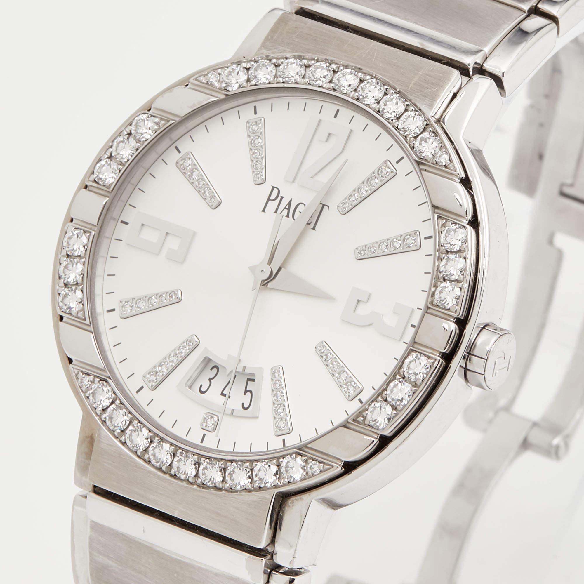 Piaget Silver 18K White Gold Diamond Polo G0A33223 Men's Wristwatch 38 mm 2