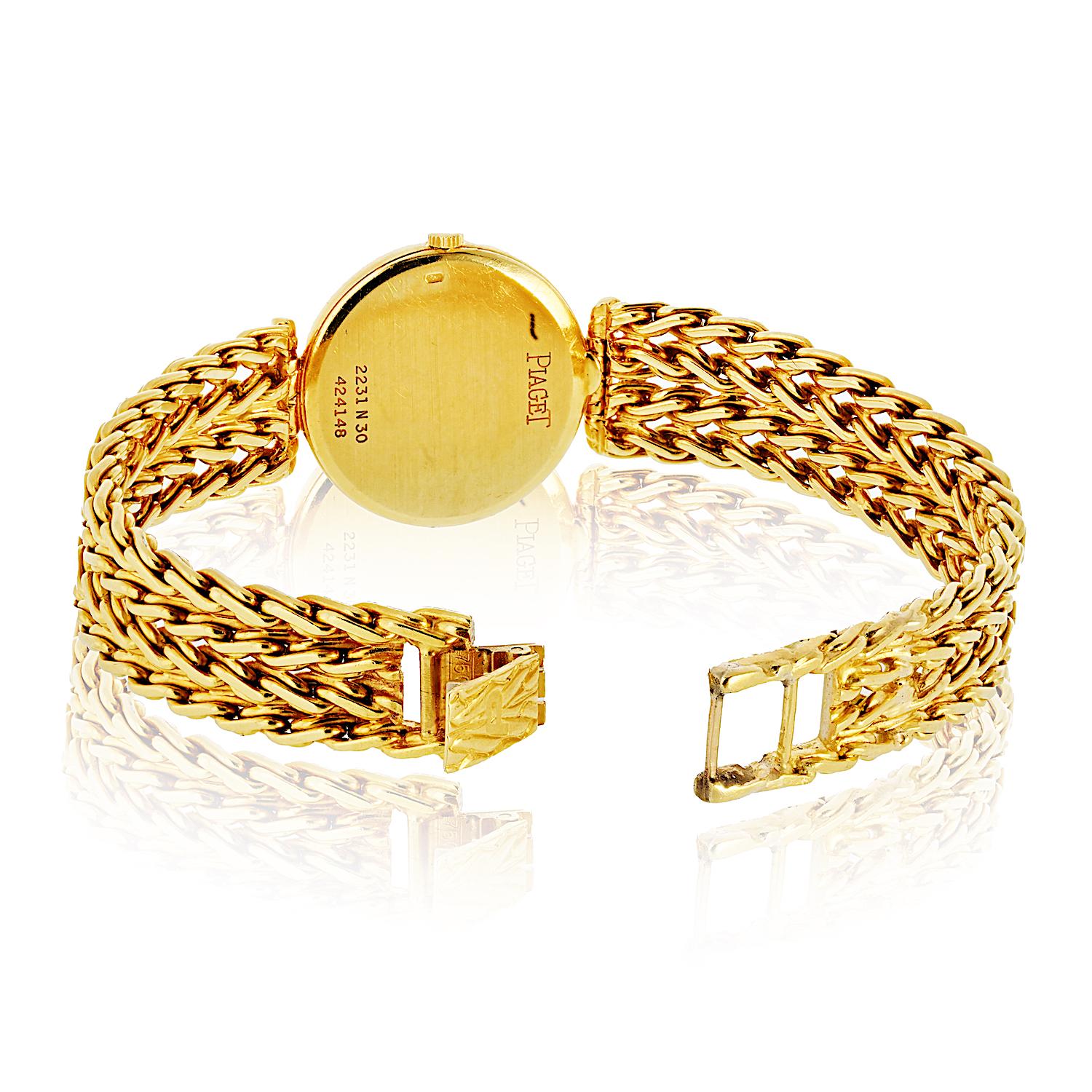Piaget Slim in oro giallo 18 carati Ref. 2231N36, 18 Jewell, Quadrante rotondo, Orologio 23mm In condizioni ottime in vendita a New York, NY