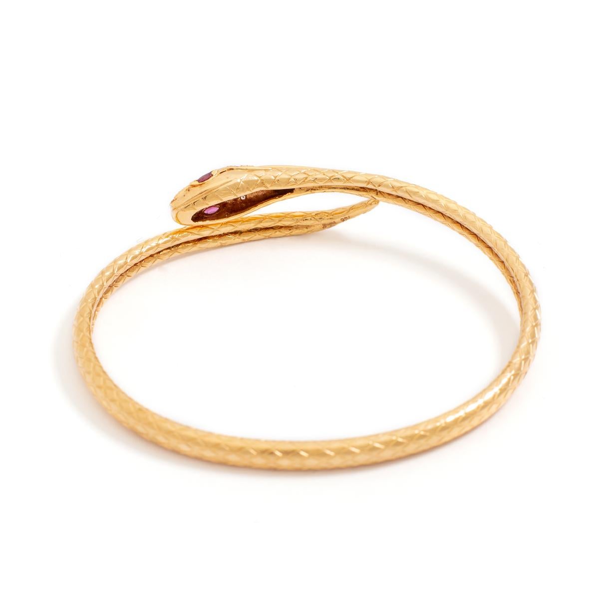 Aesthetic Movement Piaget Snake Serpenti Yellow Gold 18k Bracelet