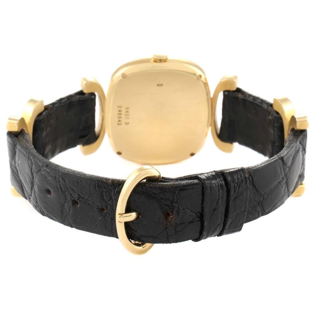 Women's Piaget Solo Tempo Yellow Gold Black Onyx Dial Vintage Ladies Watch 9451 For Sale