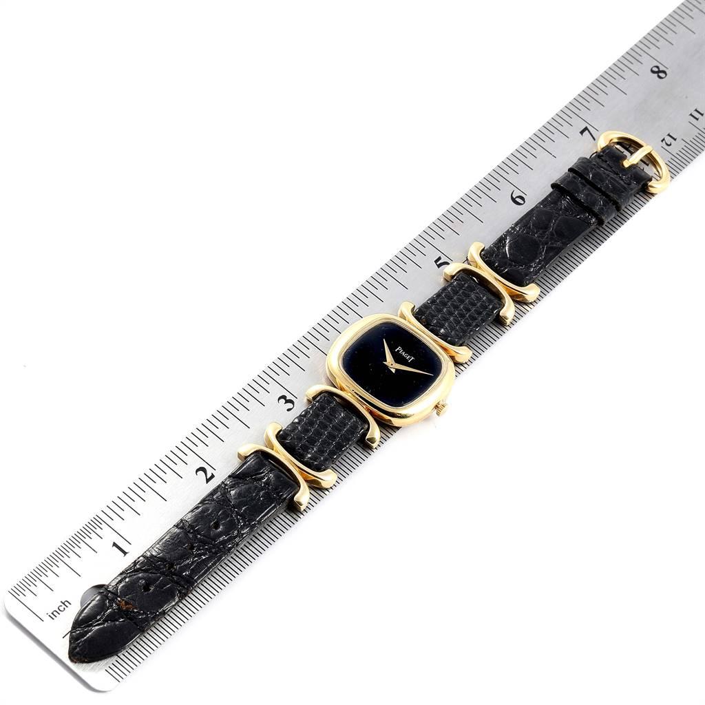 Piaget Solo Tempo Yellow Gold Black Onyx Dial Vintage Ladies Watch 9451 For Sale 2