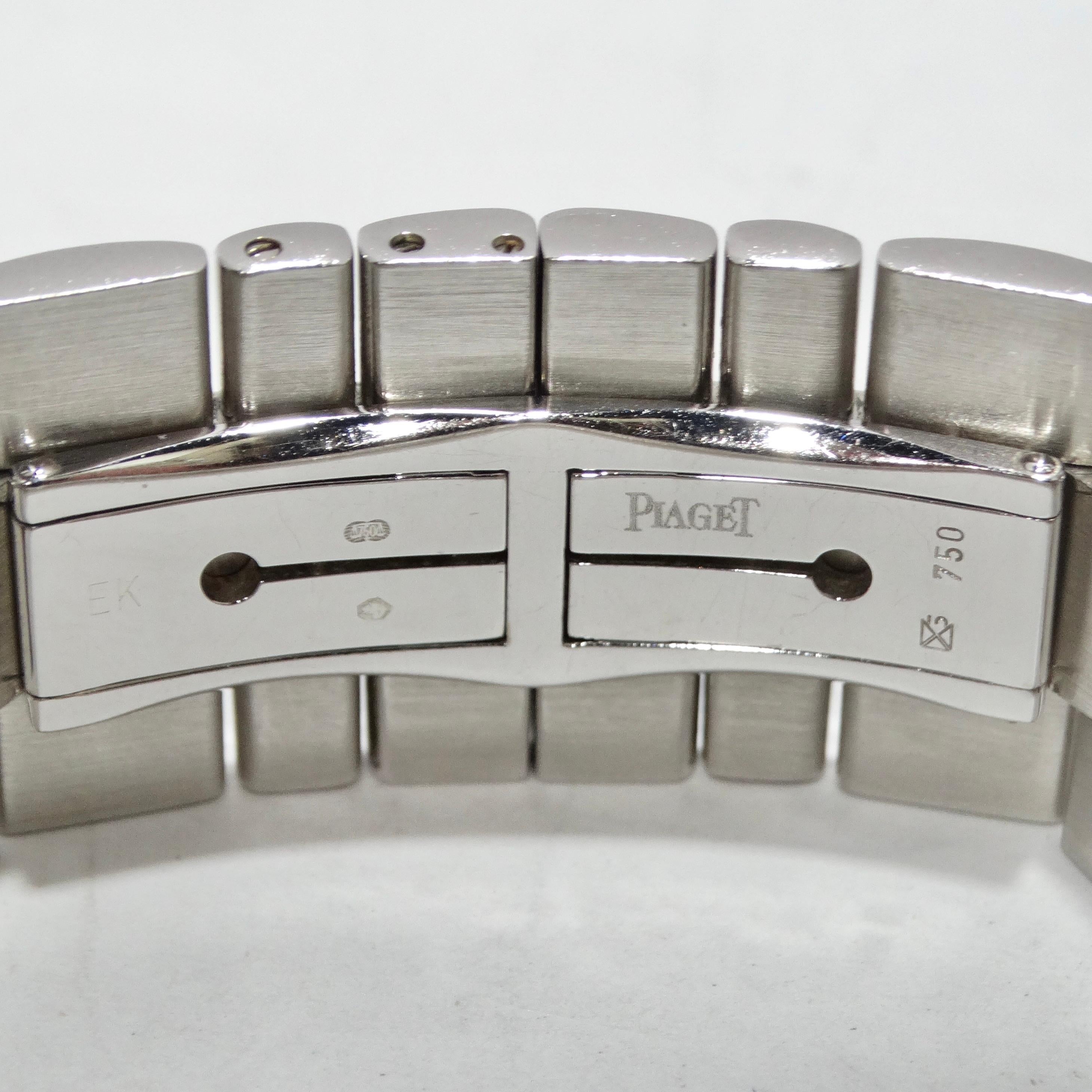 Piaget Square Dancer with Diamond Bezel 18K Solid White Gold Watch In Good Condition For Sale In Scottsdale, AZ
