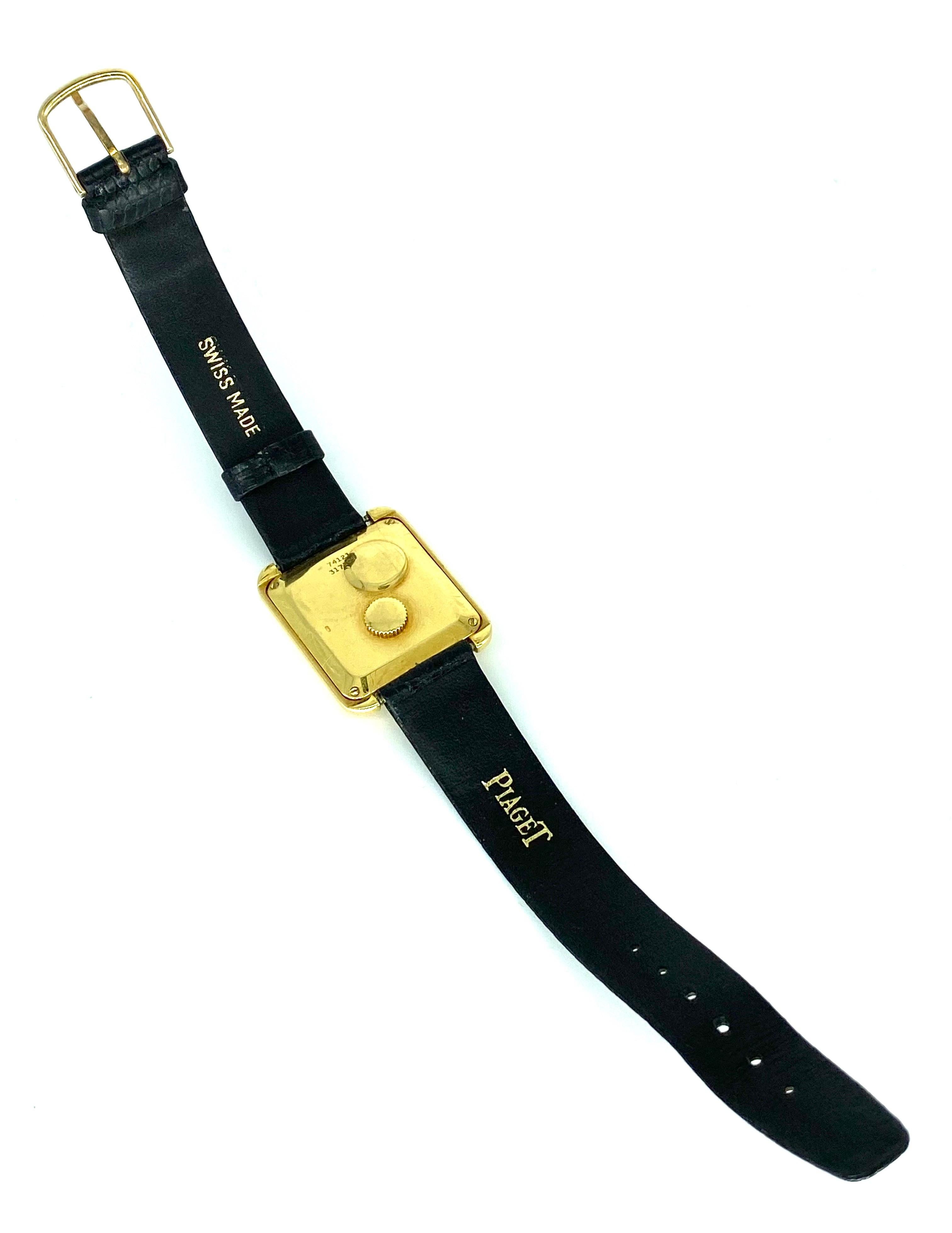 Piaget Stepped Case 18k Solid Gold Watch circa 1980’s In Excellent Condition For Sale In Miami, FL