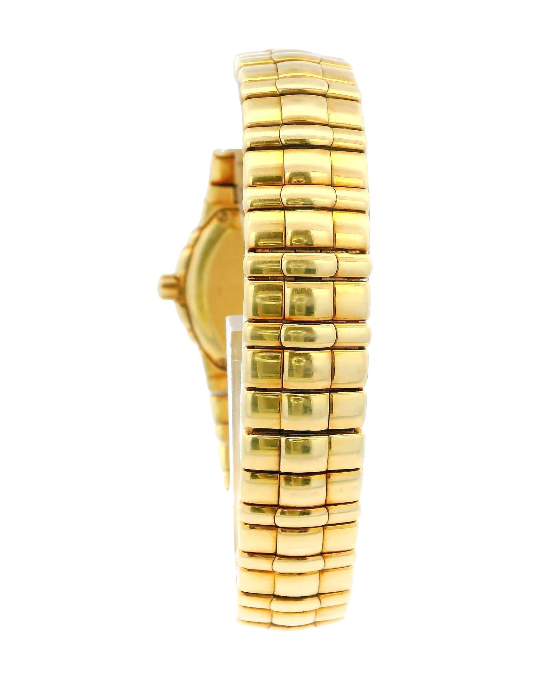 Women's Piaget Tanagra 16033M401D Diamond Bezel 18k Yellow Gold Watch For Sale