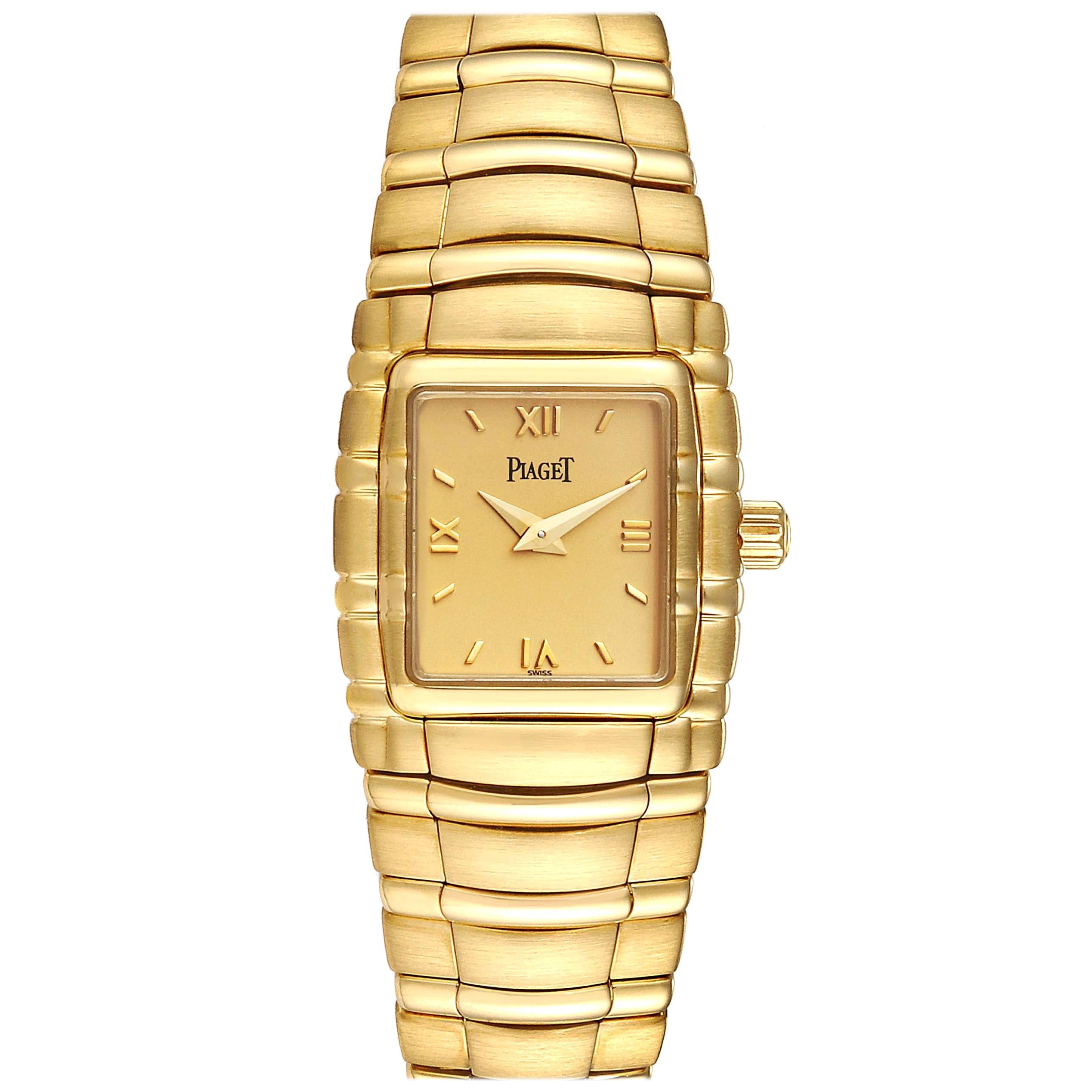 Piaget Tanagra 18 Karat Yellow Gold Mechanical Ladies Watch M411 For Sale