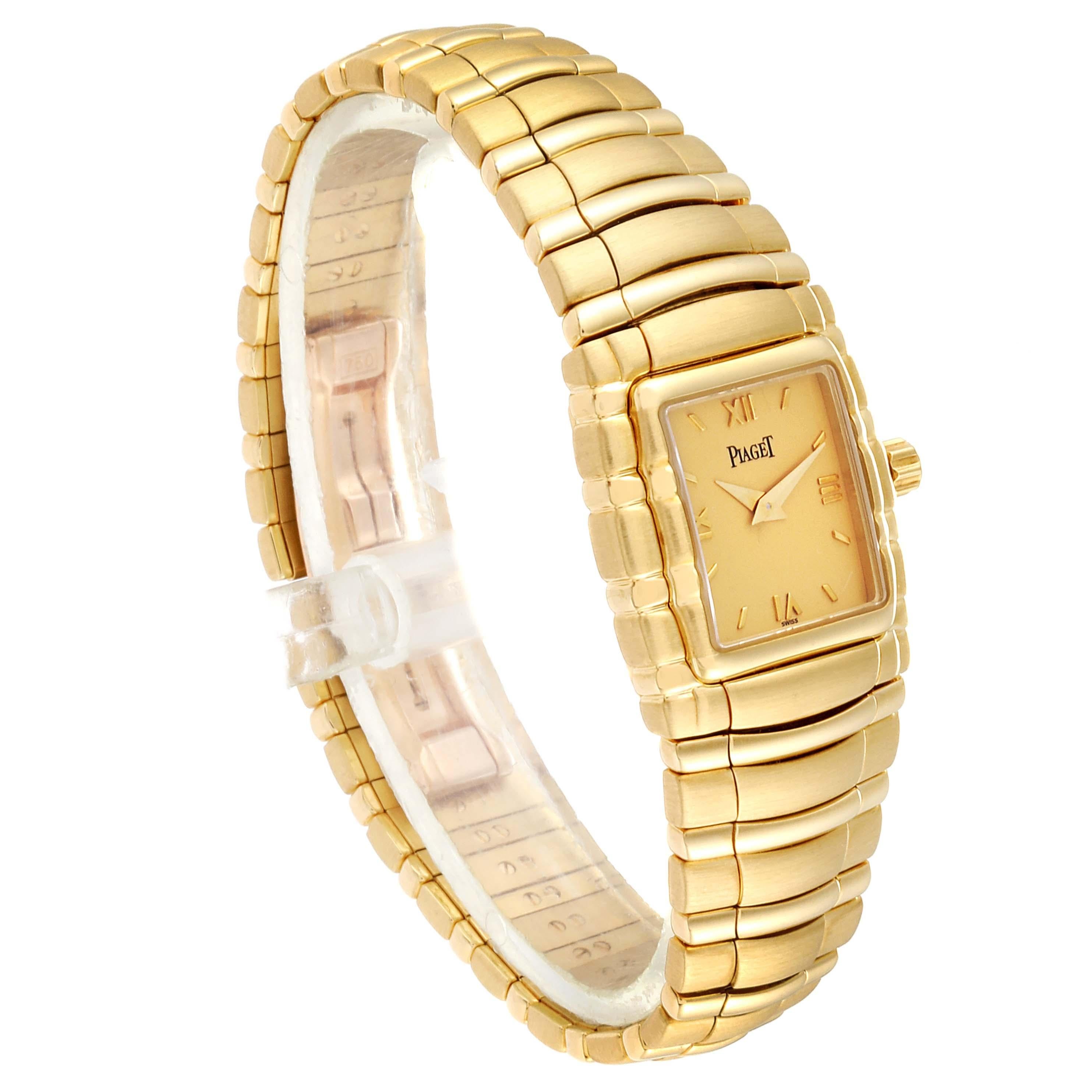 Piaget Tanagra 18 Karat Yellow Gold Mechanical Ladies Watch M411 In Excellent Condition For Sale In Atlanta, GA