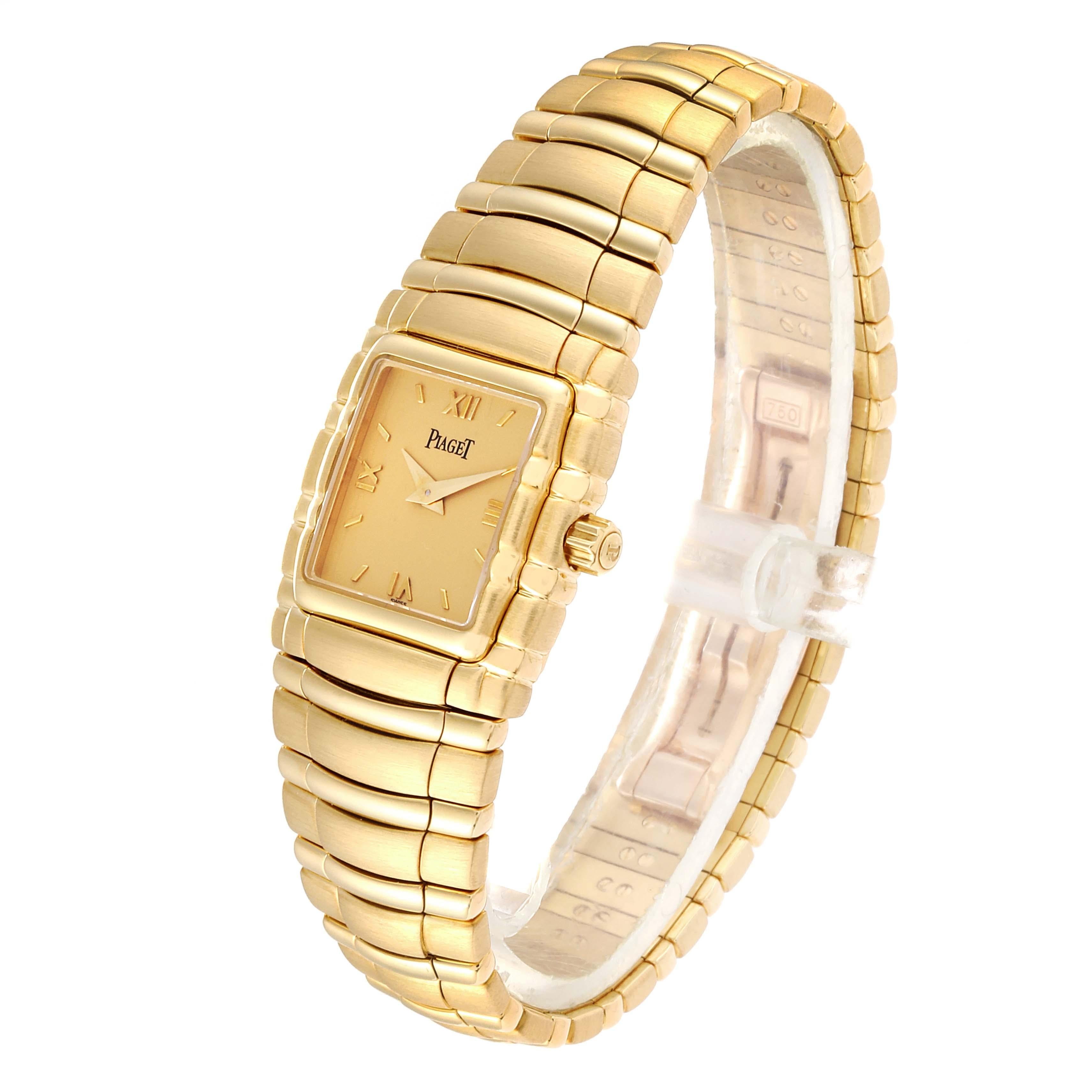 Men's Piaget Tanagra 18 Karat Yellow Gold Mechanical Ladies Watch M411 For Sale