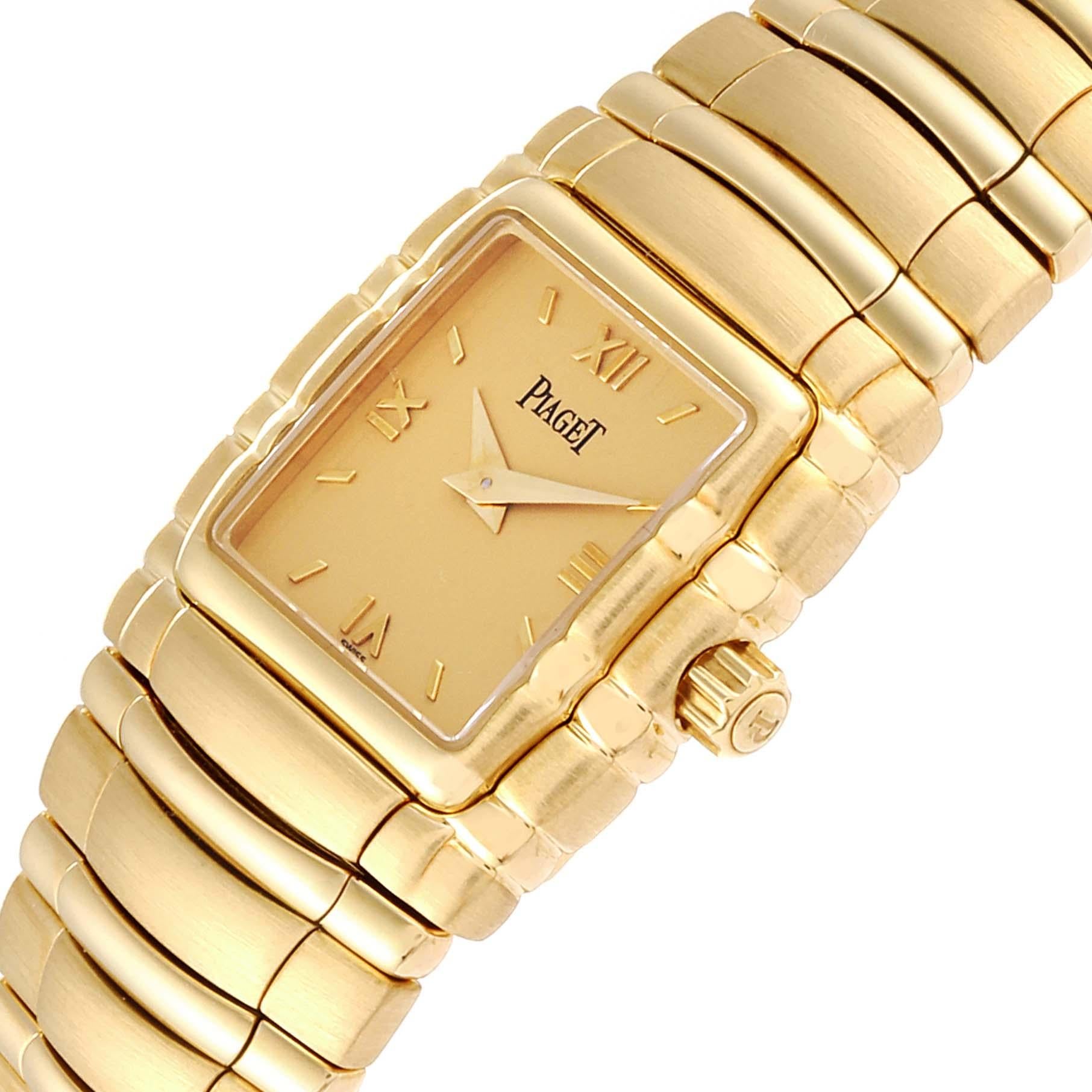 Piaget Tanagra 18 Karat Yellow Gold Mechanical Ladies Watch M411 For Sale 1