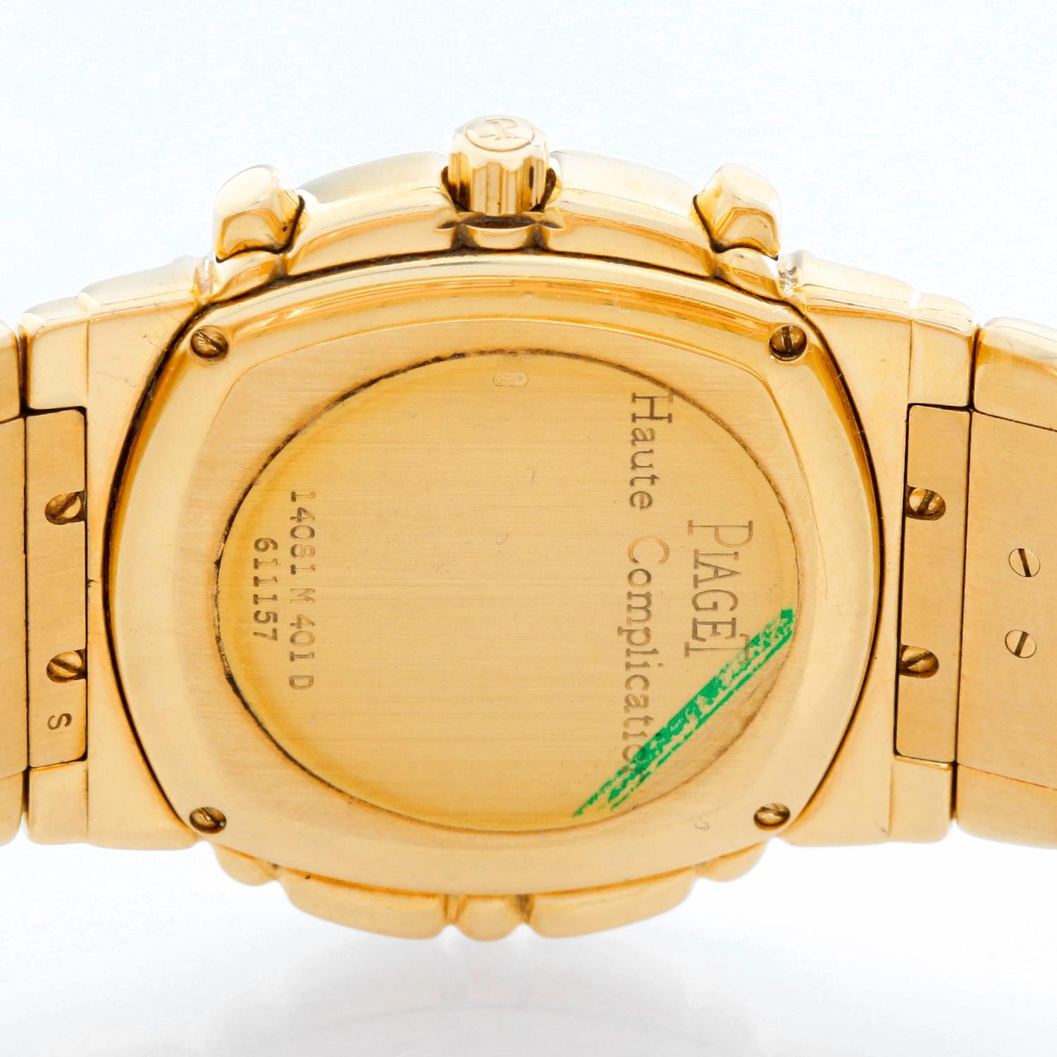 Piaget Tanagra Chronograph Yellow Gold Watch Ref 14081 In Excellent Condition In Dallas, TX