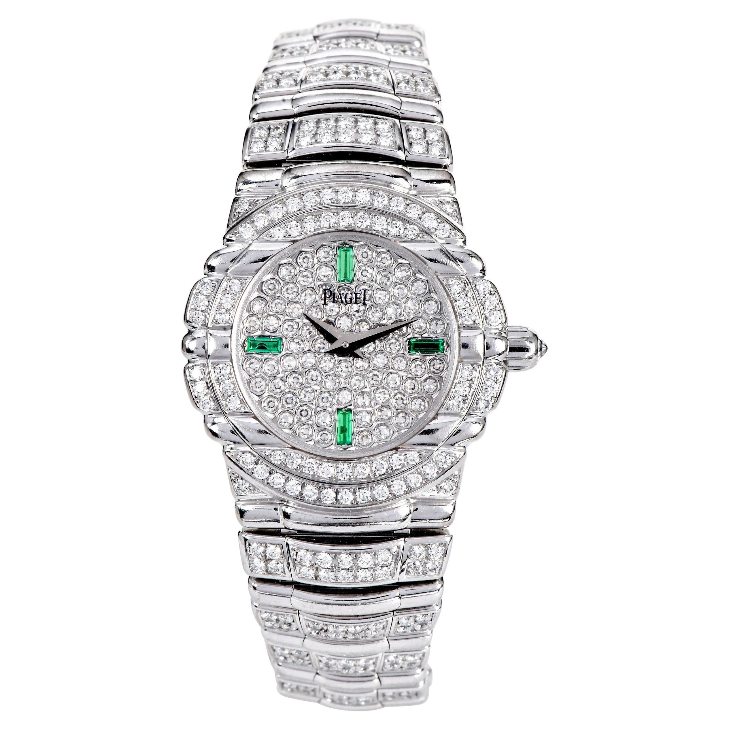Piaget Tanagra Full Diamond 18K White Gold LADIES Watch  Ref. M406 D For Sale