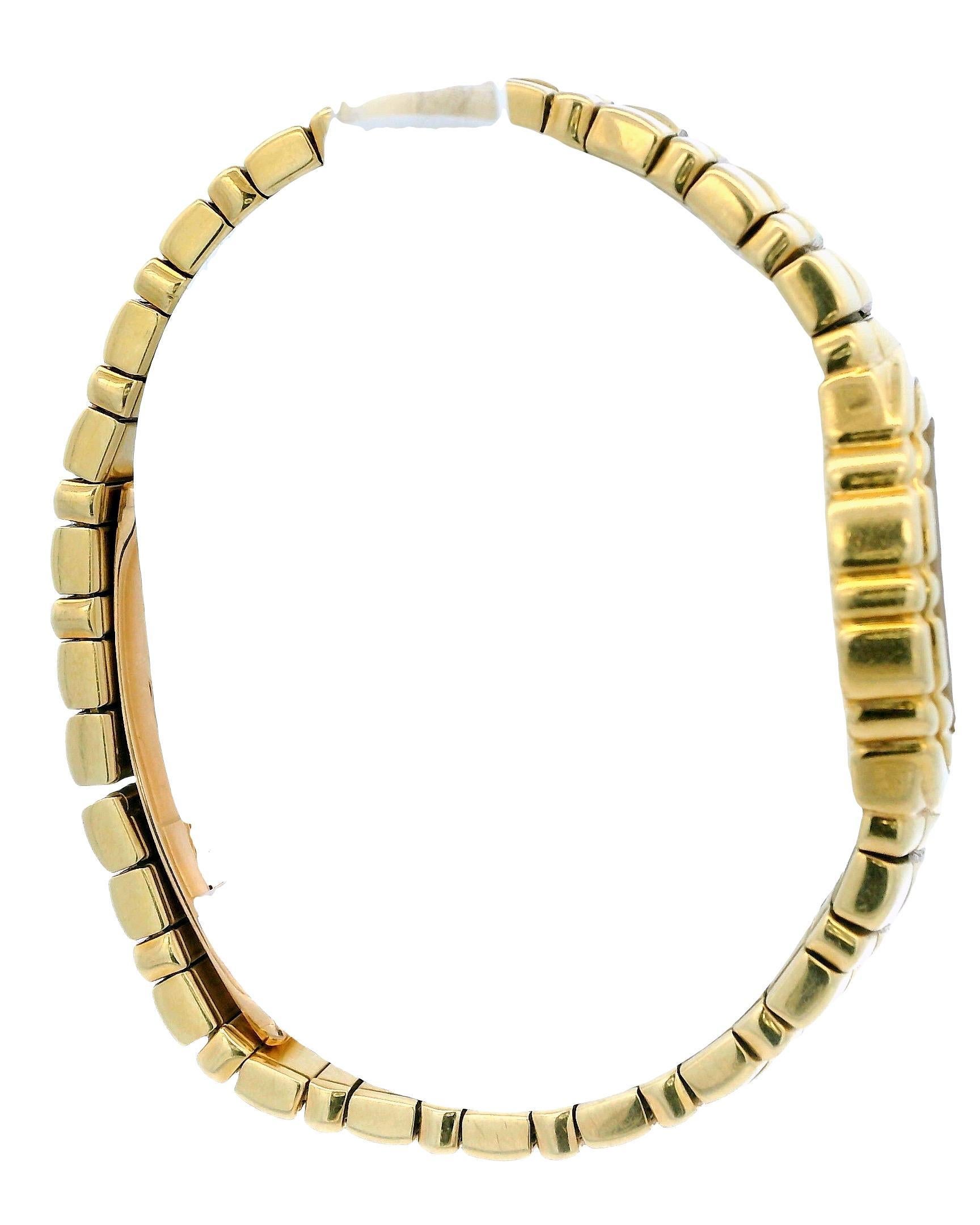 Piaget Tanagra GOA15262 18K Yellow Gold Pave Dial & Sapphire Ladies Watch For Sale 1