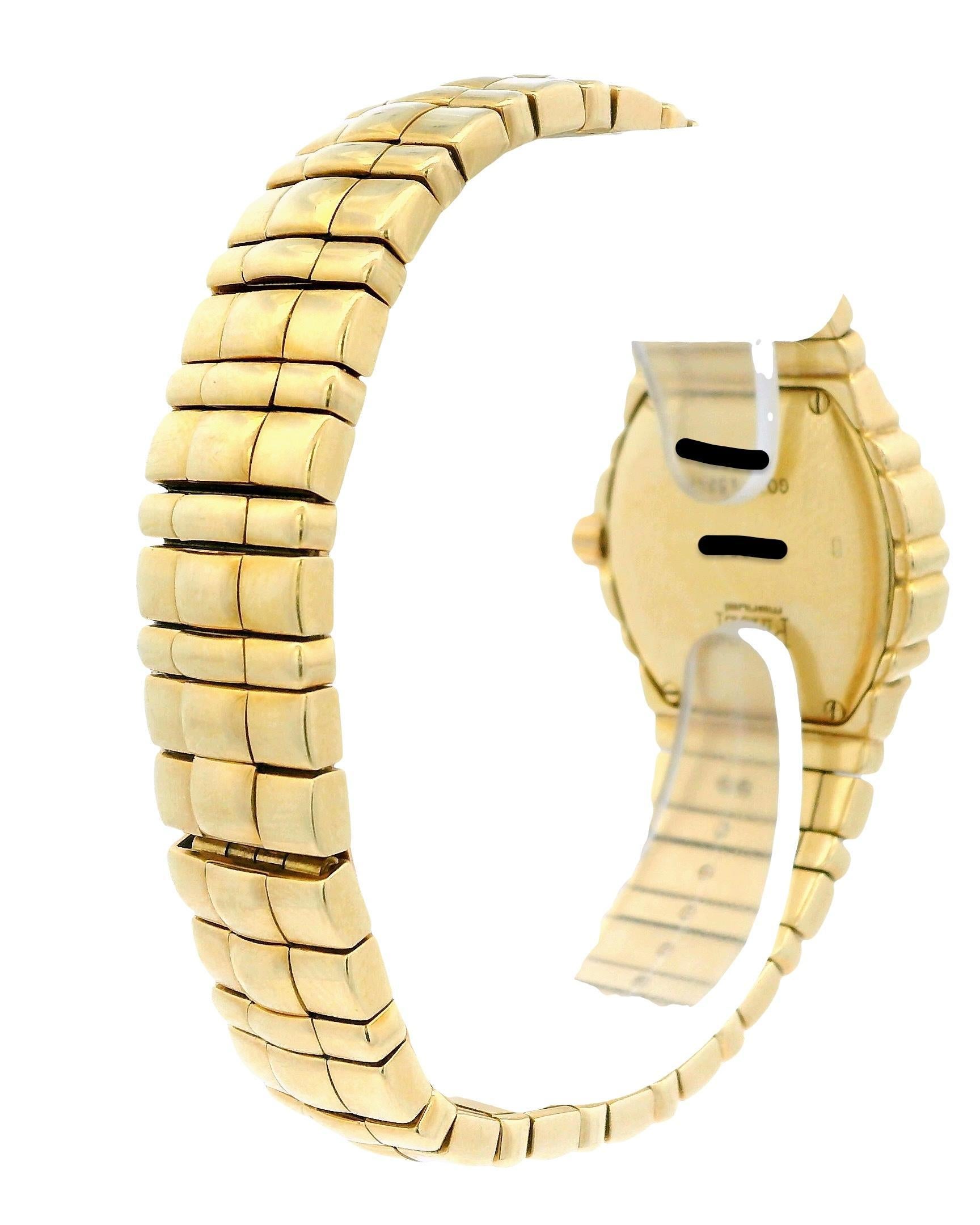 Piaget Tanagra GOA15262 18K Yellow Gold Pave Dial & Sapphire Ladies Watch For Sale 2