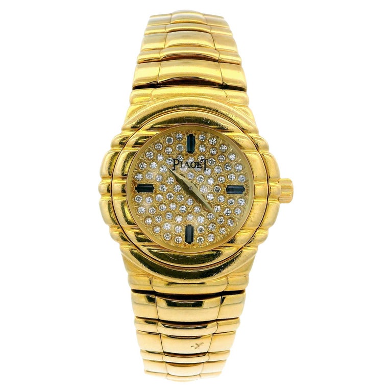 Piaget Tanagra GOA15262 18K Gelbgold Pave Zifferblatt and Saphir