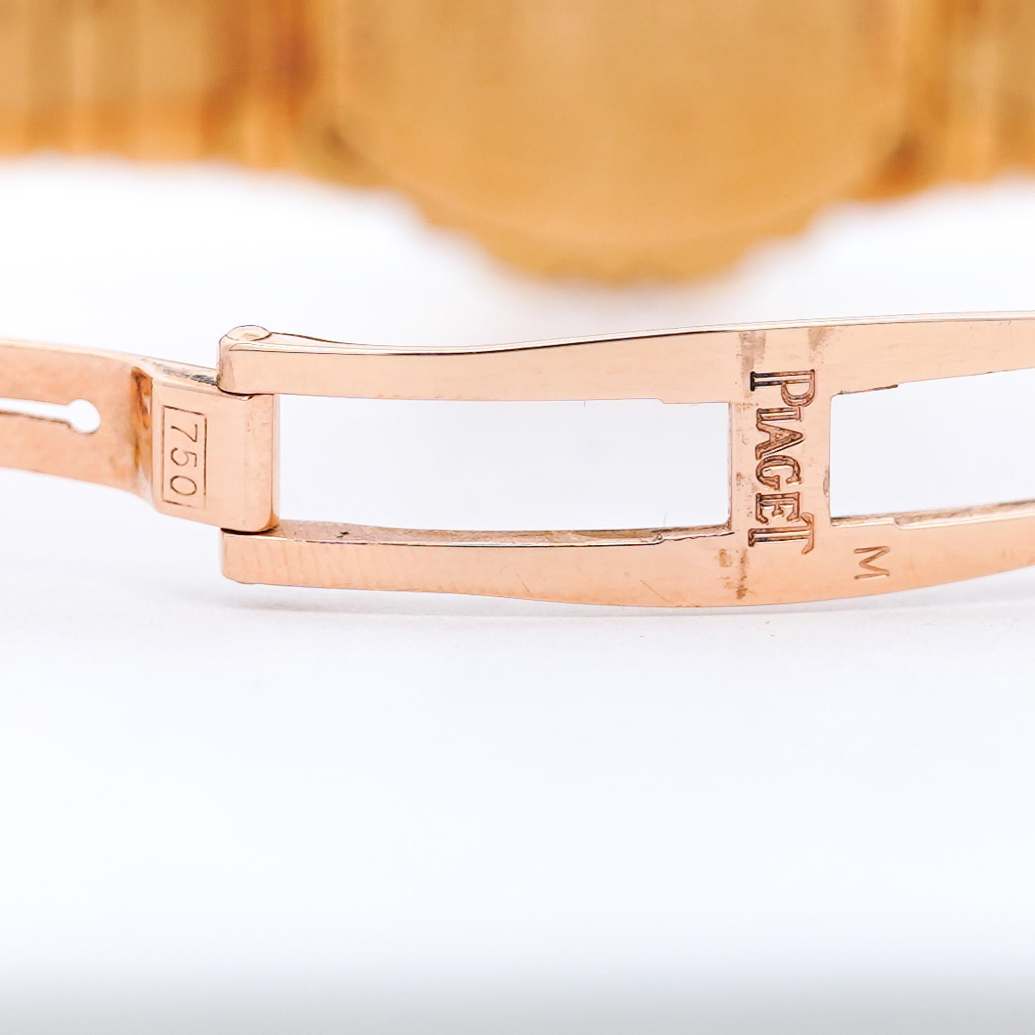 Single Cut Piaget Tanagra Lapis Lazuli Diamond 18K Gold Bracelet Vintage Watch Full Set For Sale