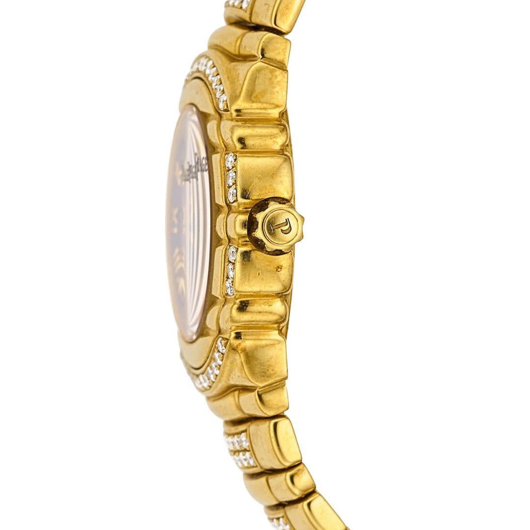 Piaget Tanagra Lapis Lazuli Diamond 18K Gold Bracelet Vintage Watch Full Set For Sale 3