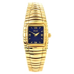 Piaget Tanagra Ref 16051 M 401 D 18k Ladies Lapis Dial Gold Watch