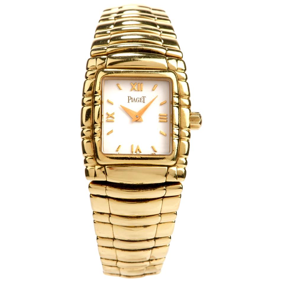 Piaget Tanagra Ref 16051 M 401 D Preowned 18 Karat Gold Watch