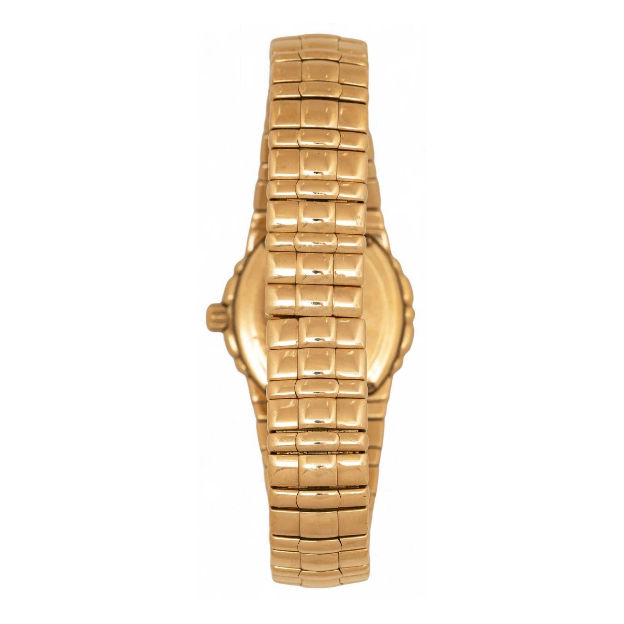 Round Cut Piaget Tangara 18K Yellow Gold & Diamond Bezel Set Ladies Watch For Sale
