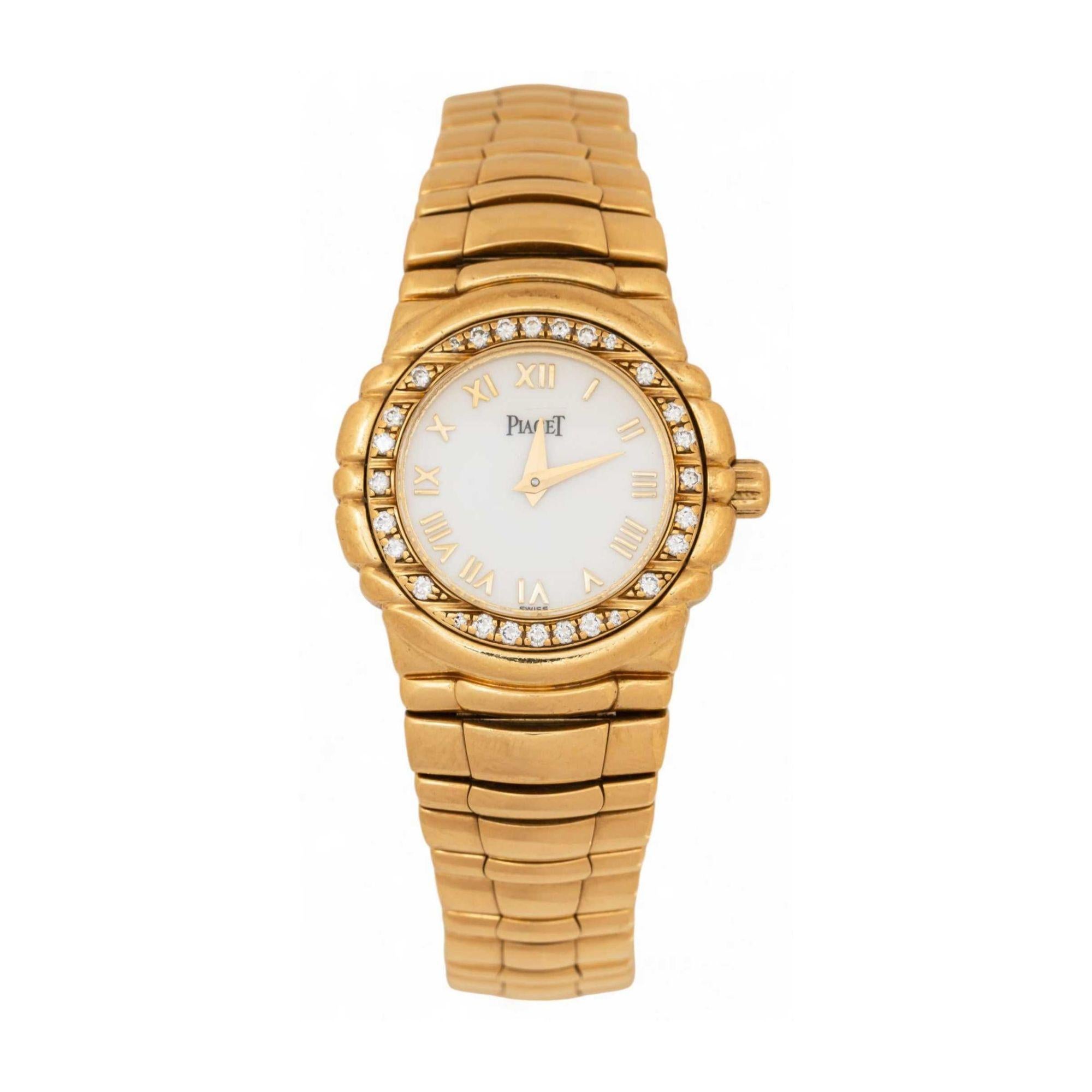 Piaget Tangara 18K Yellow Gold & Diamond Bezel Set Ladies Watch For Sale 1