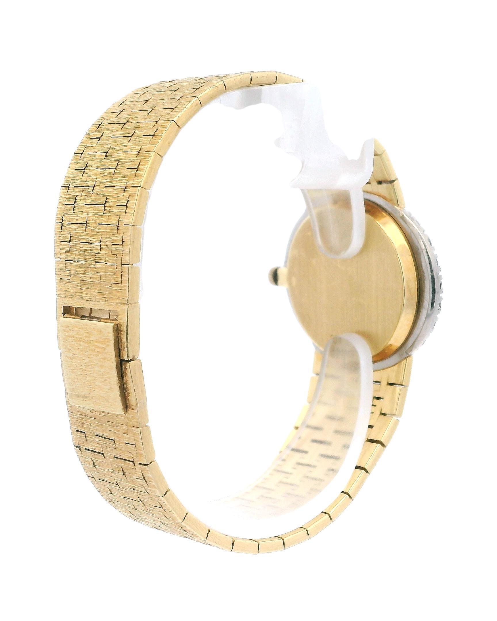 Piaget Tiffany &Co Jade Dial Diamond Bezel Mesh Bracelet in 18K Yellow Gold In Good Condition In Great Neck Plaza, NY