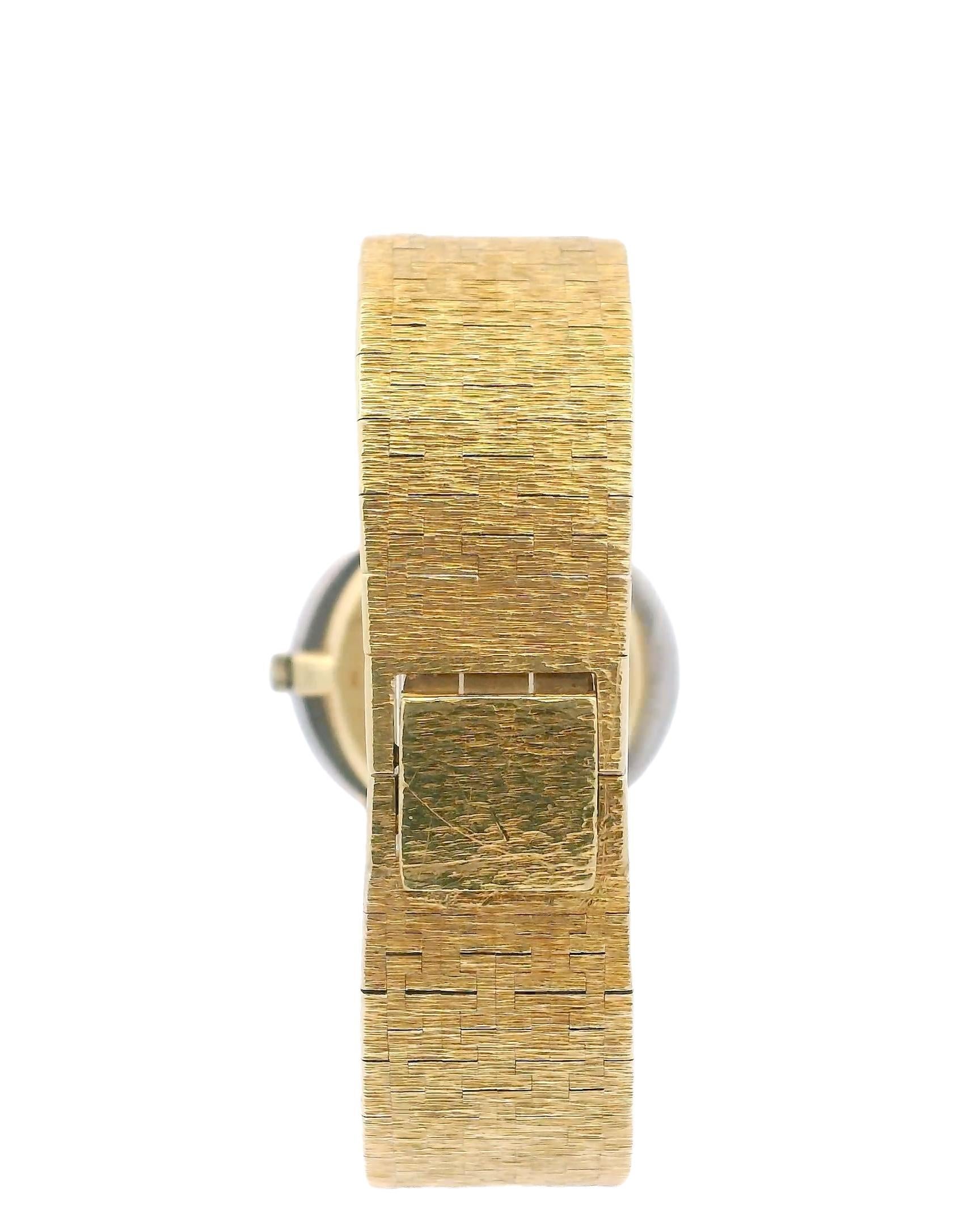 Piaget Tiffany &Co Jade Dial Diamond Bezel Mesh Bracelet in 18K Yellow Gold 3