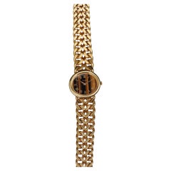 Piaget Tiger Eye Curb Link Watch in 18K Yellow Gold, 1980s