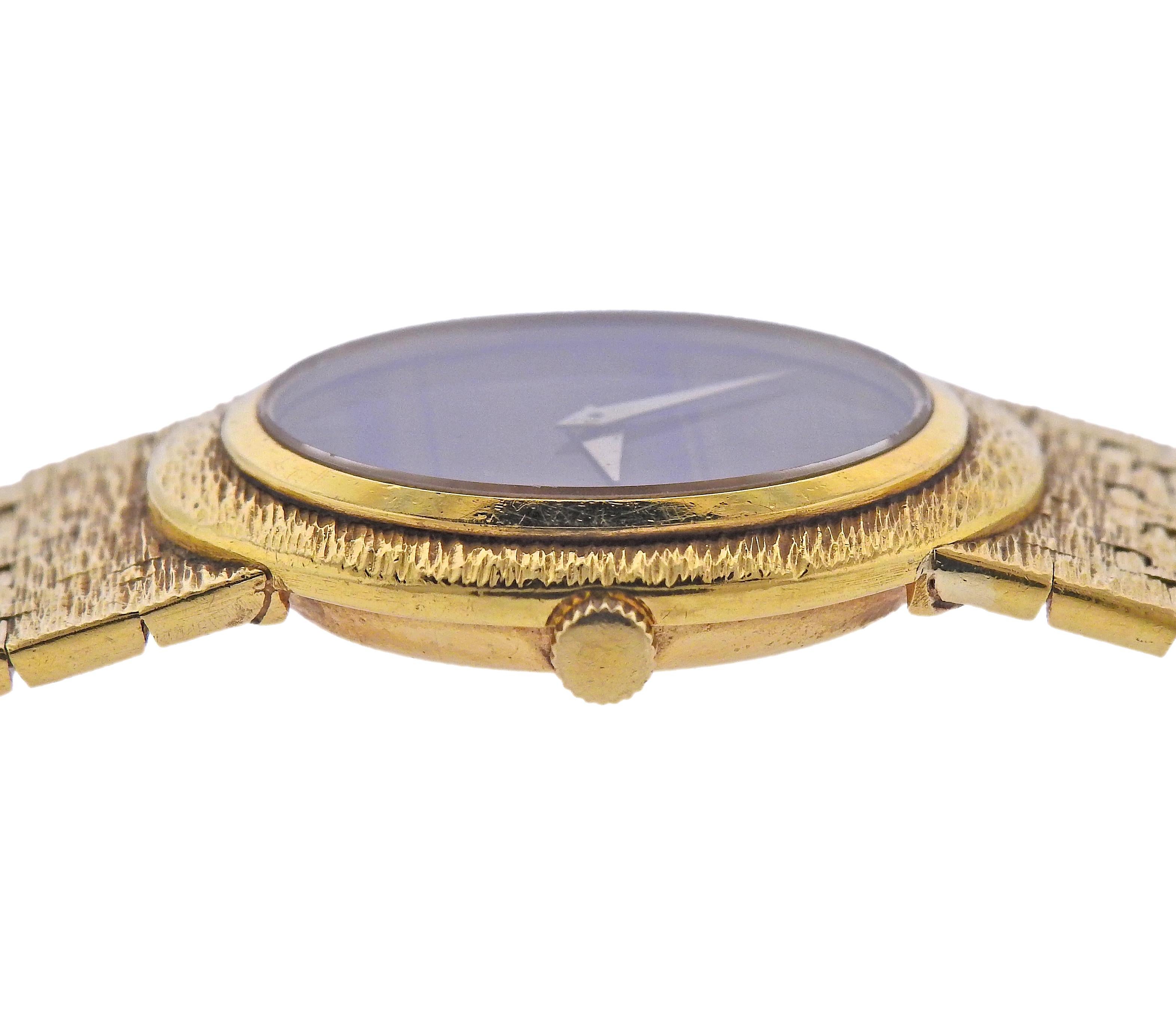Piaget Tigerauge Zifferblatt Gelbgold Classic Armbanduhr (Ovalschliff) im Angebot