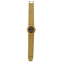Orologio da polso classico Piaget con quadrante occhio di tigre in oro giallo