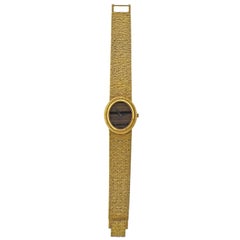 Used Piaget Tiger's Eye Dial Yellow Gold Classic Wrist Watch