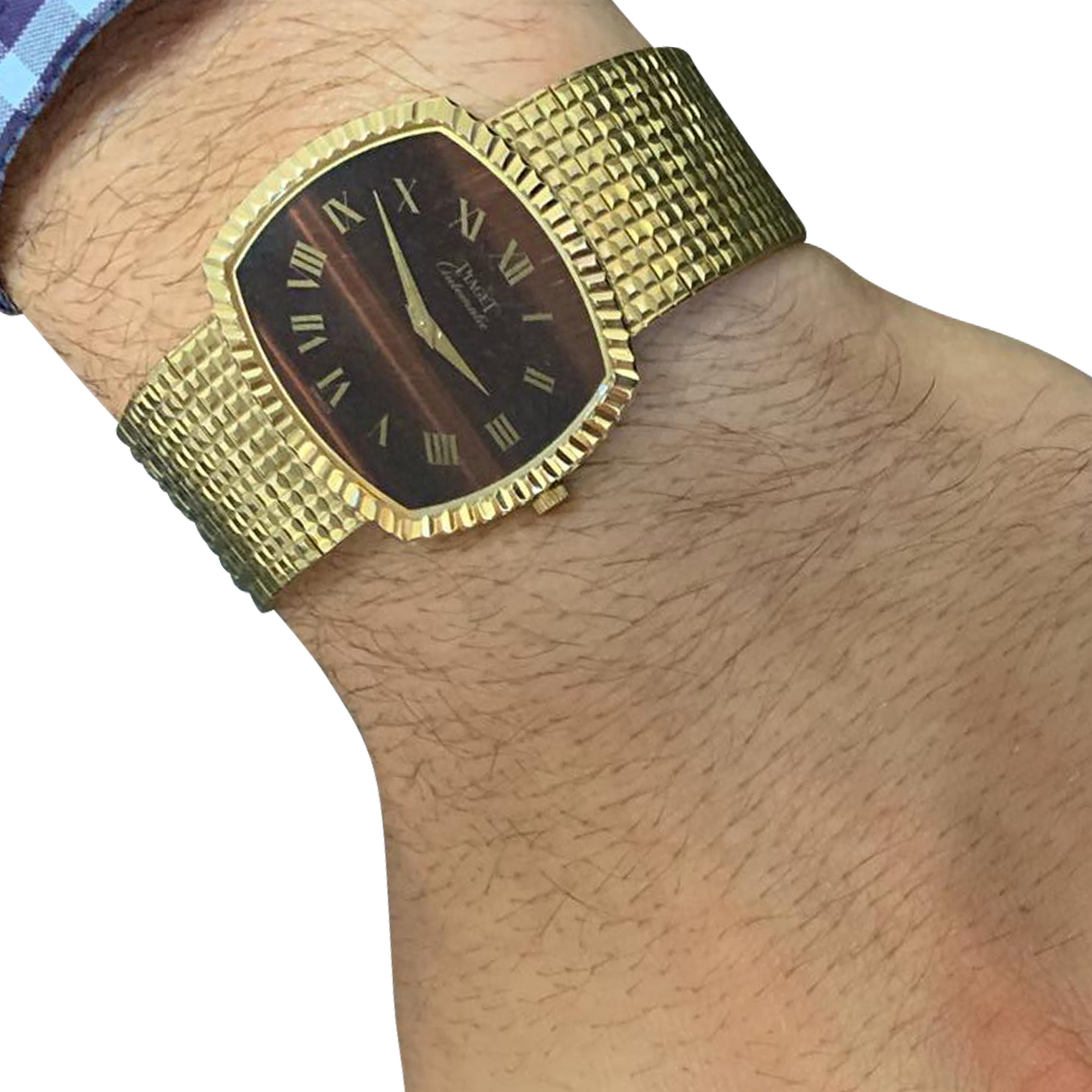 Modern Piaget Tigers Eye Men's Wristwatch, circa 1980