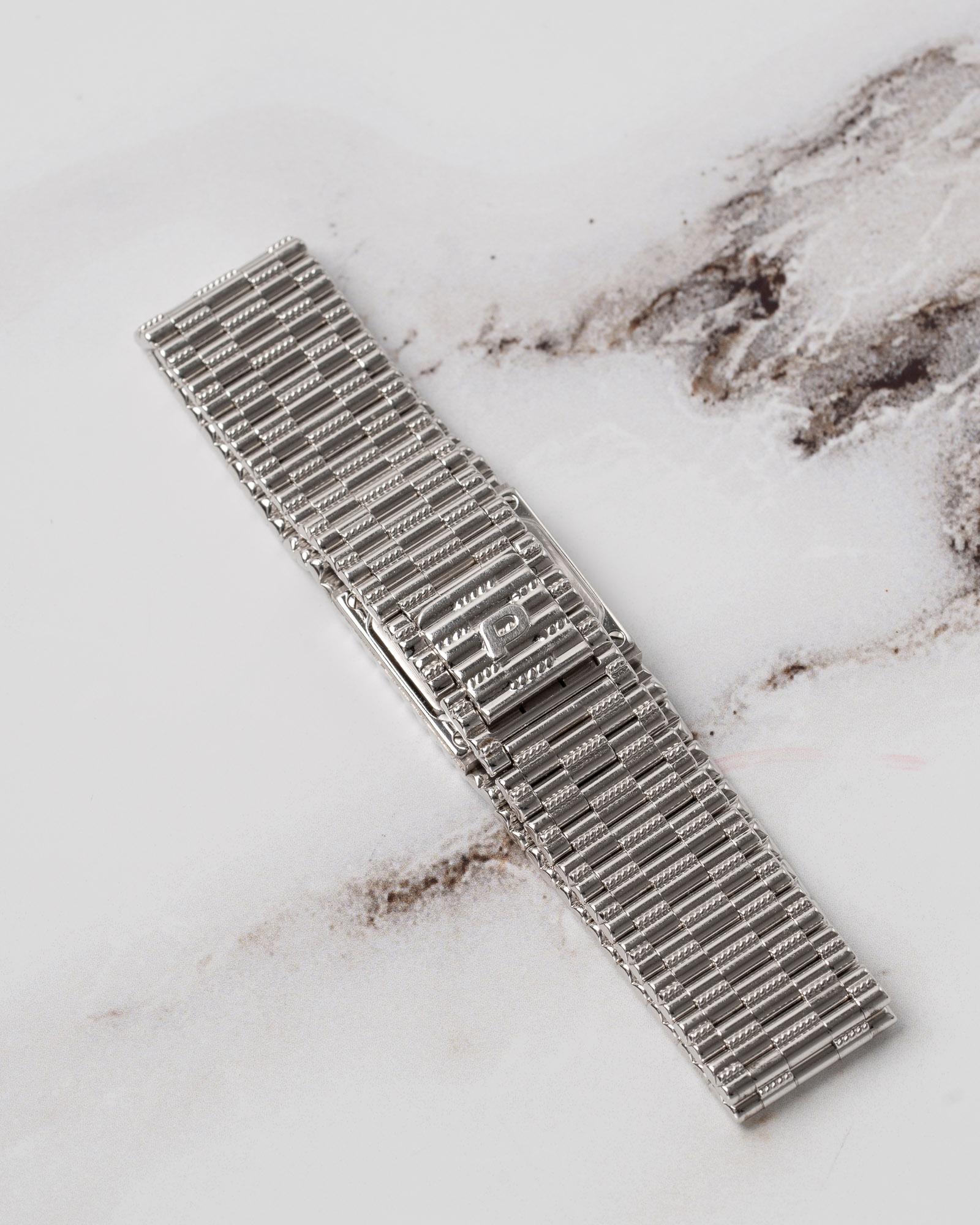 Piaget Traditional 15301 G2 Emeralds and Pave Diamond Dial 18k WG Box and Papers For Sale 1