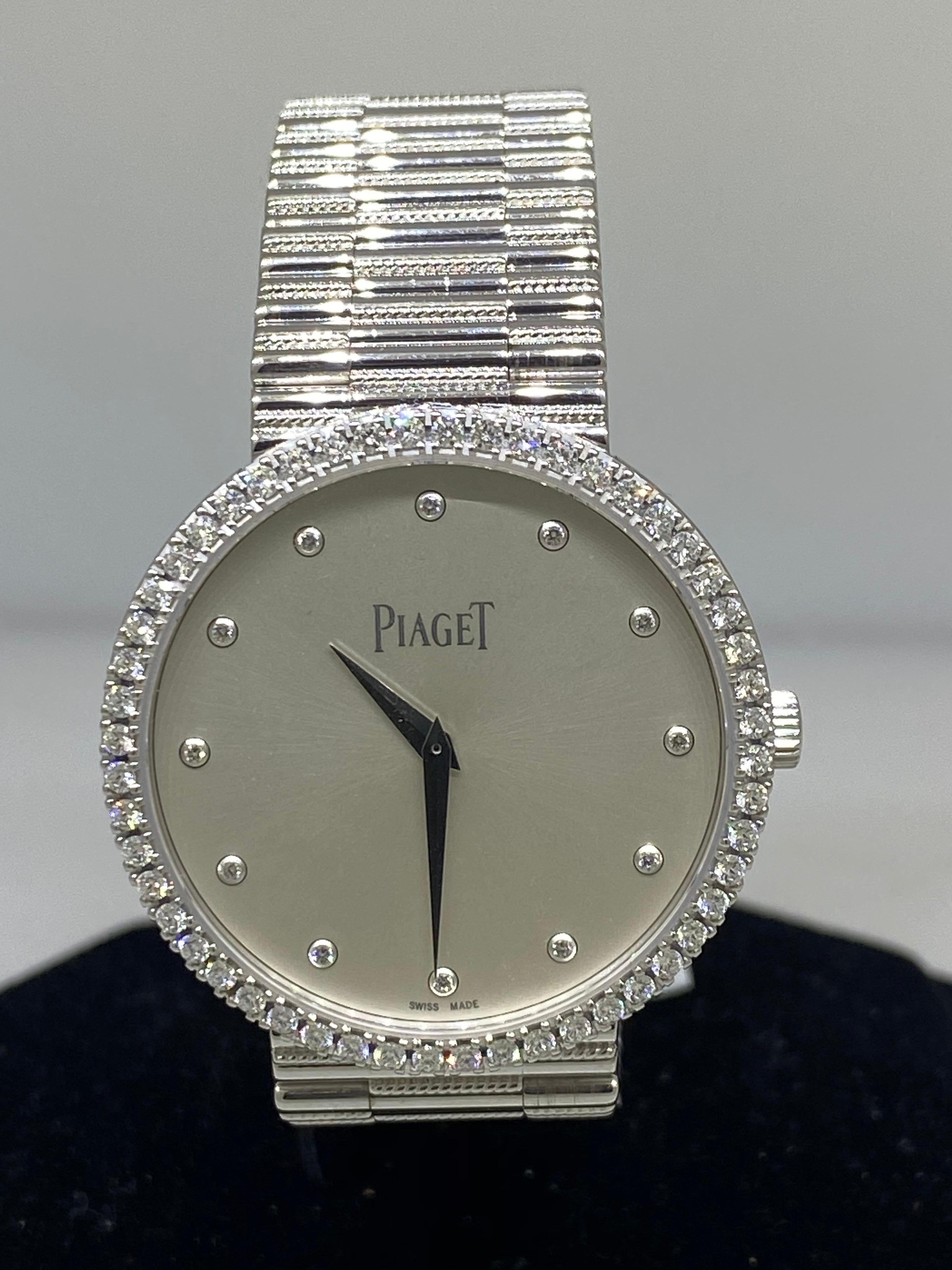 Piaget Traditional 18 Karat Gold and Diamond Silver Dial Ladies Watch G0A37045 In New Condition For Sale In New York, NY