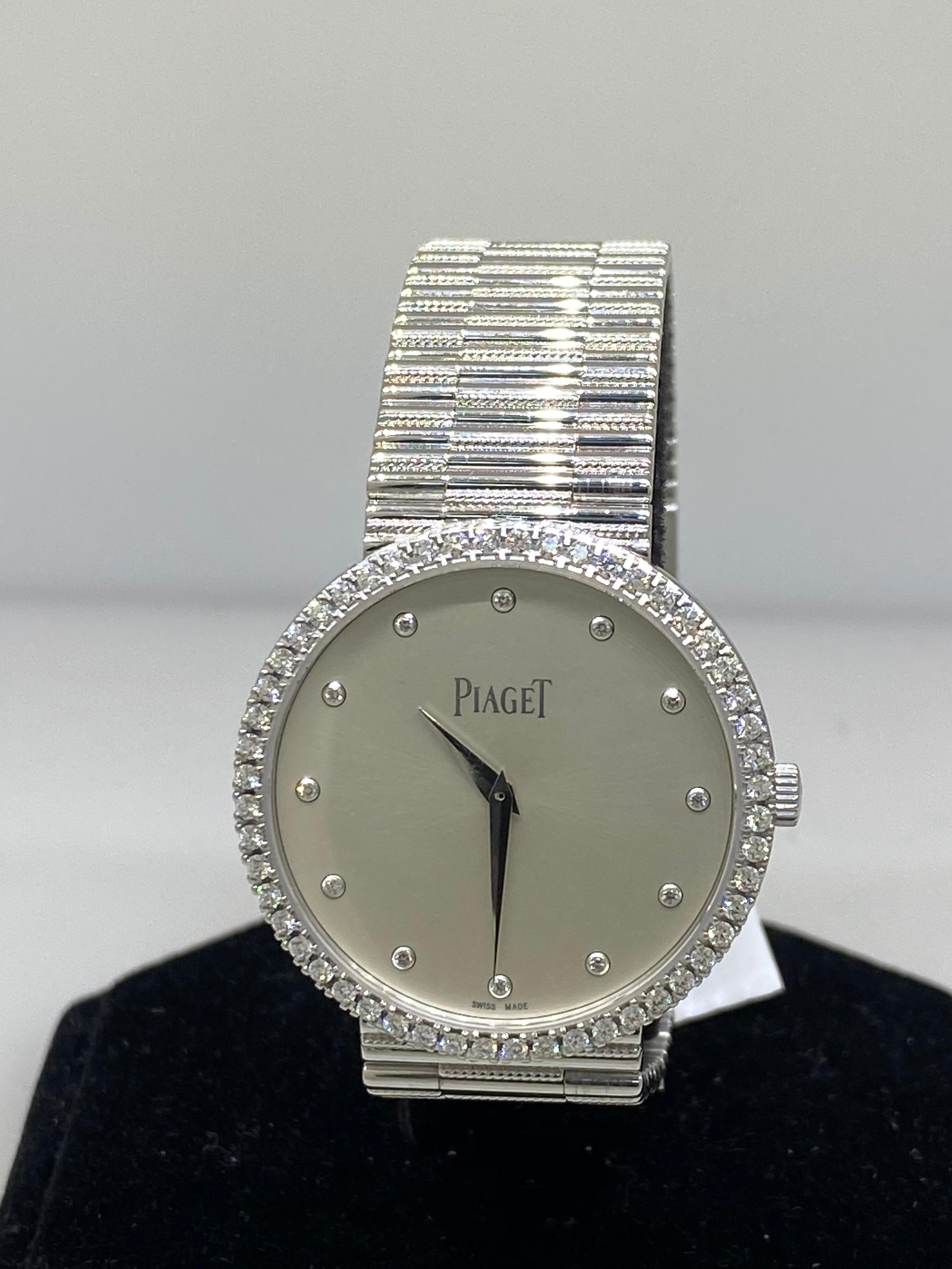 Piaget Traditional 18 Karat Gold and Diamond Silver Dial Ladies Watch G0A37045 For Sale 5