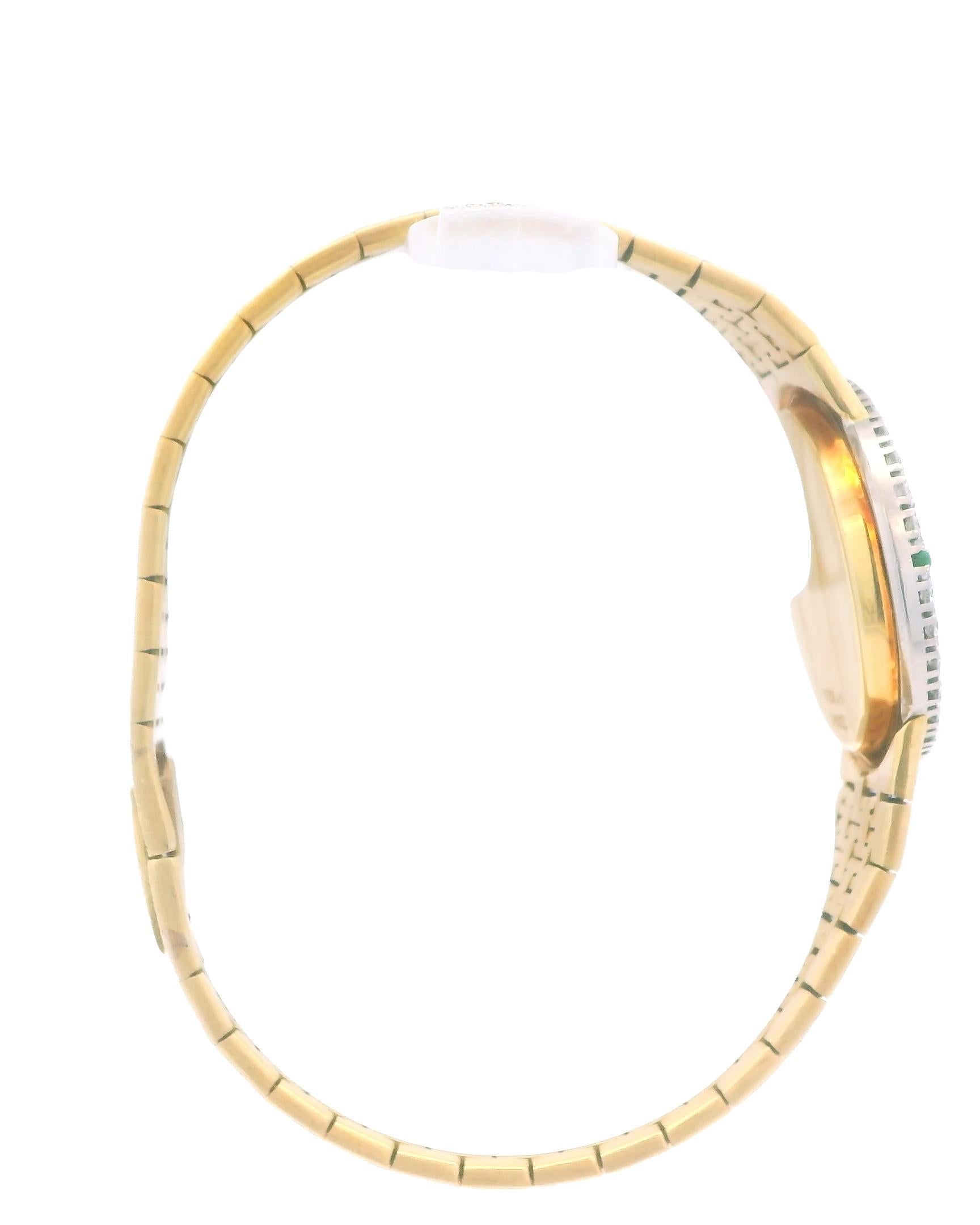Piaget Turquoise Dial & Diamond Bezel with Jade 18K Yellow Gold Ladies Watch In Excellent Condition In Great Neck Plaza, NY