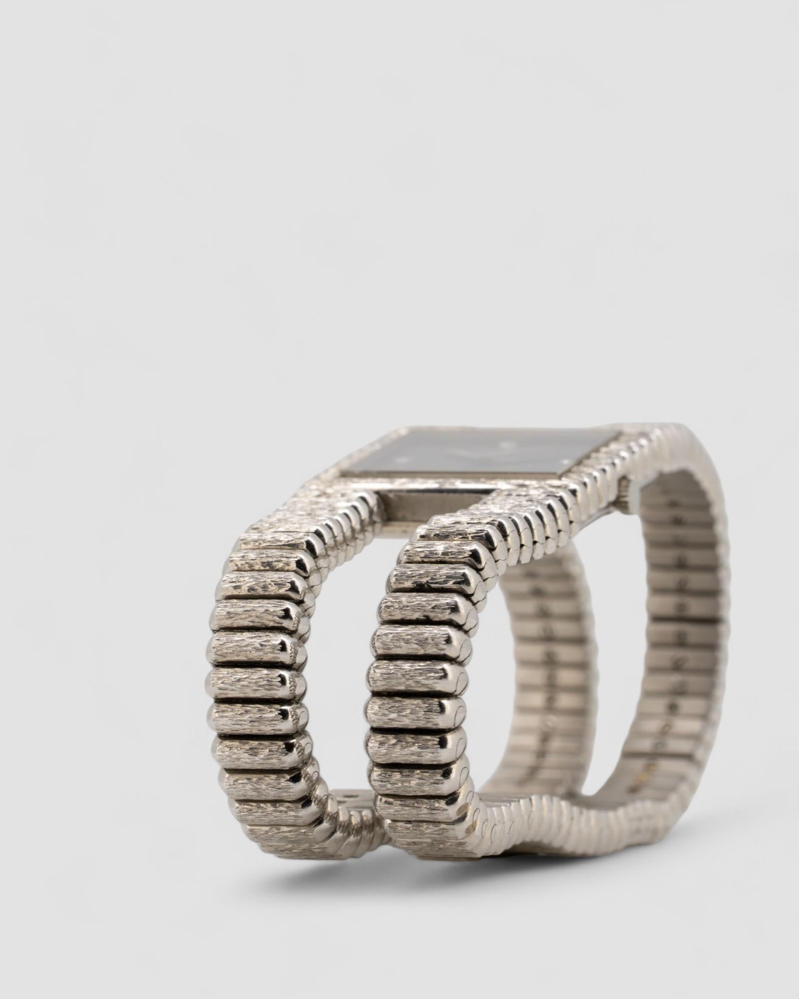 Piaget Vampire Emperador 9131 Onice Diamante Quadrante 18k WG Anni '70 in vendita 8