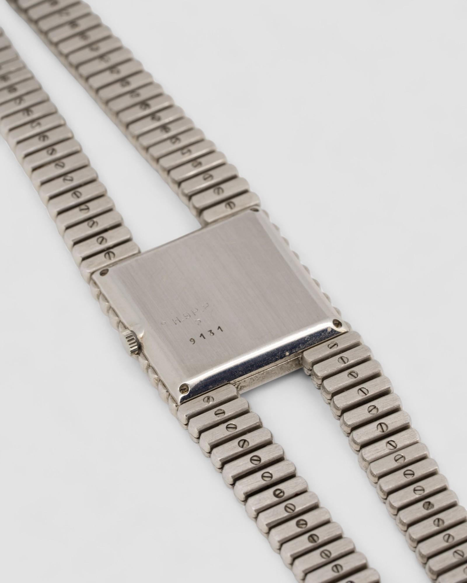 Piaget Vampire Emperador 9131 Onice Diamante Quadrante 18k WG Anni '70 in vendita 13